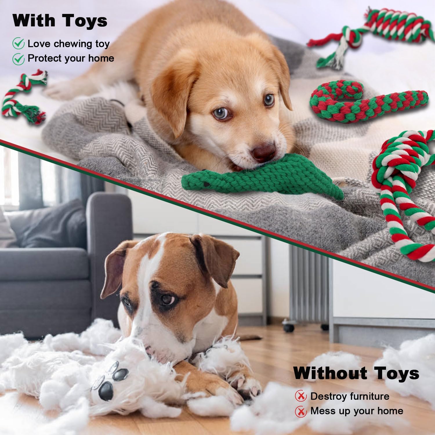 Dog Rope Toy Packs - 5pcs - Various Colours Available