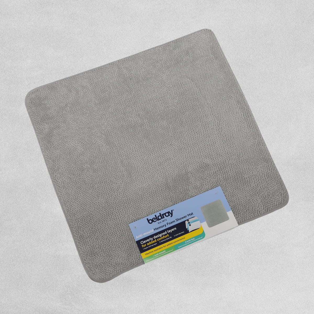 Beldray Anti-Mould Memory Foam Shower Mat 50X50cm - various colours