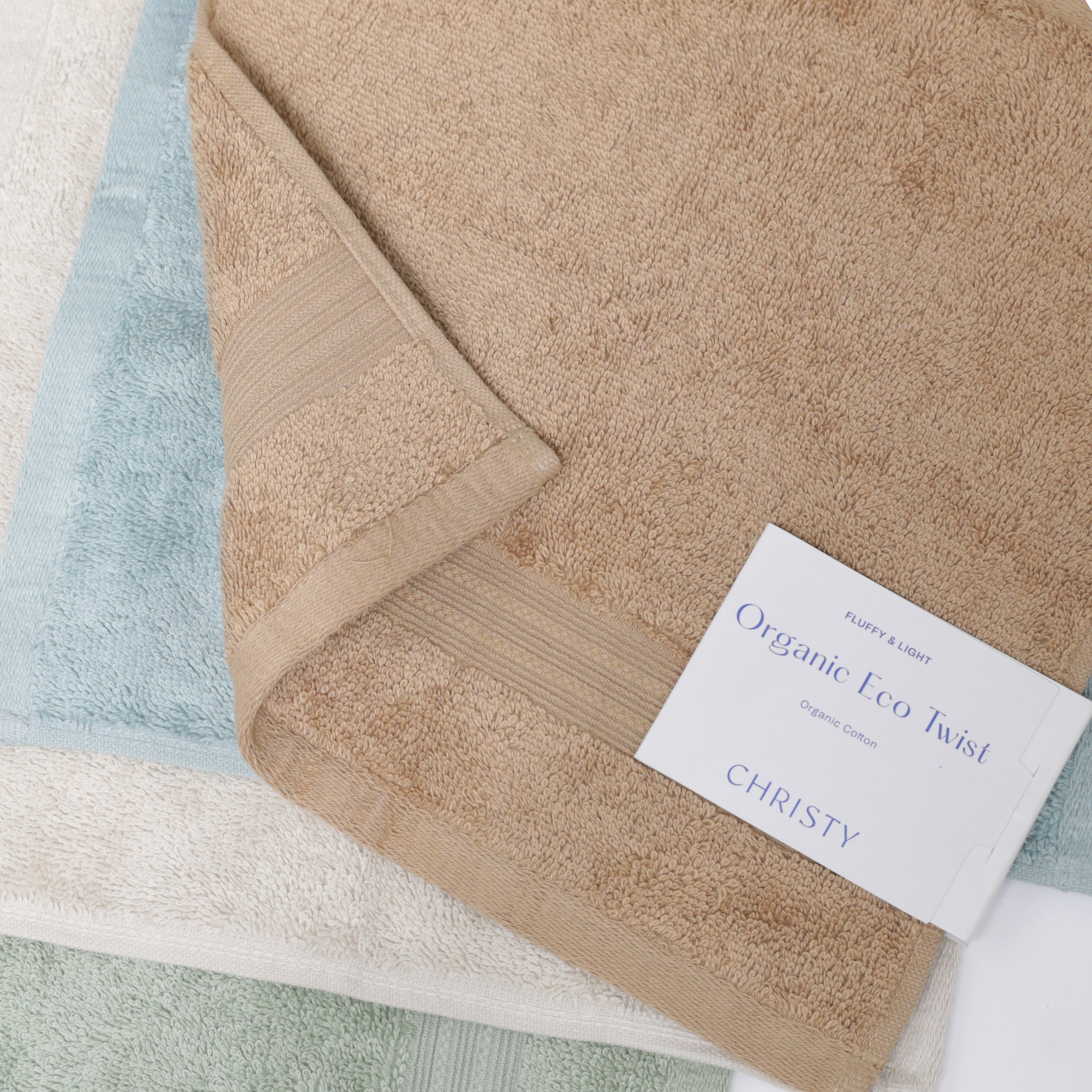 Christy Organic Eco Twist  Face Towel 30 x 30cm various colours