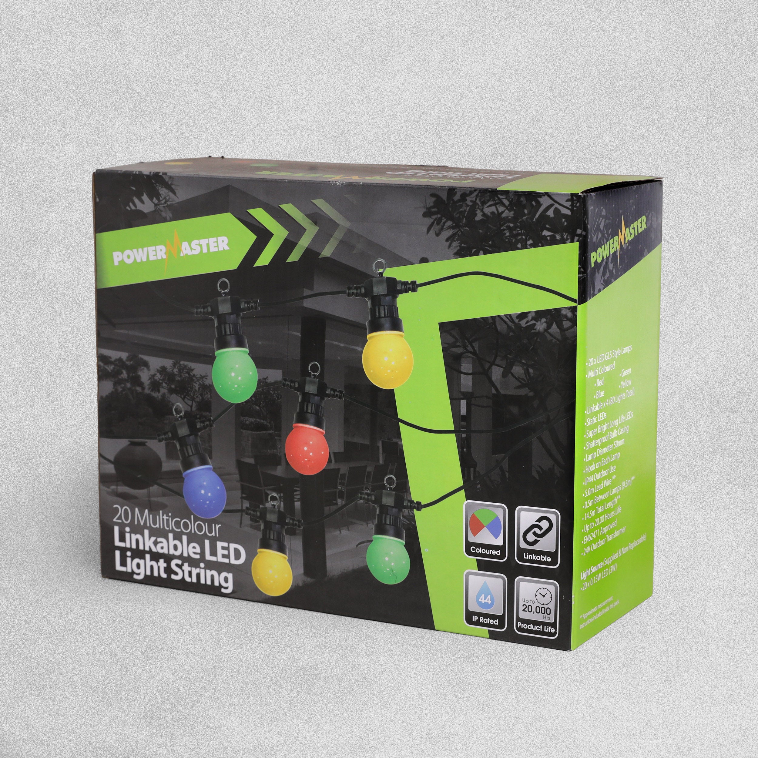 PowerMaster 20 Linkable LED String Lights - Various Colours Available