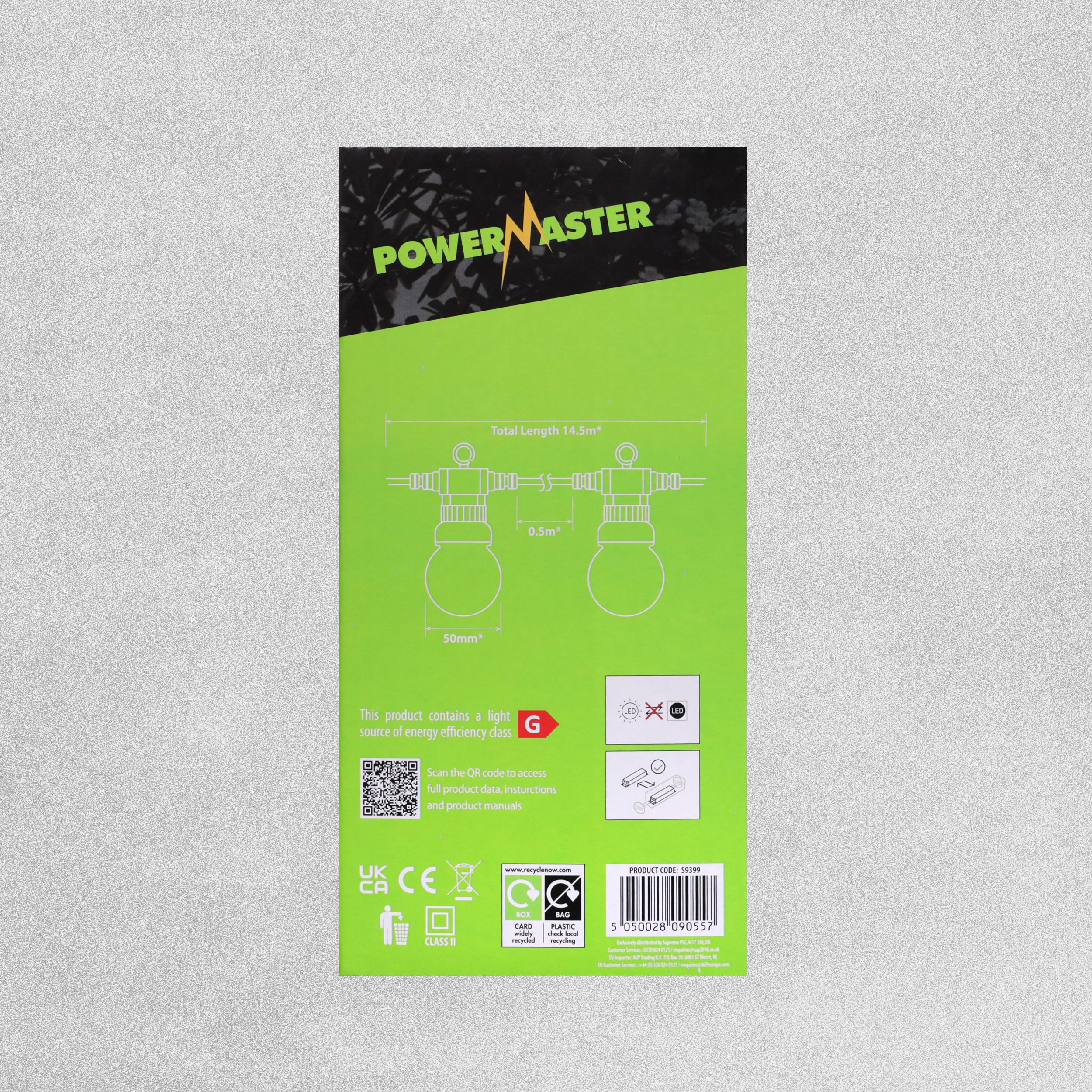PowerMaster 20 Linkable LED String Lights - Various Colours Available