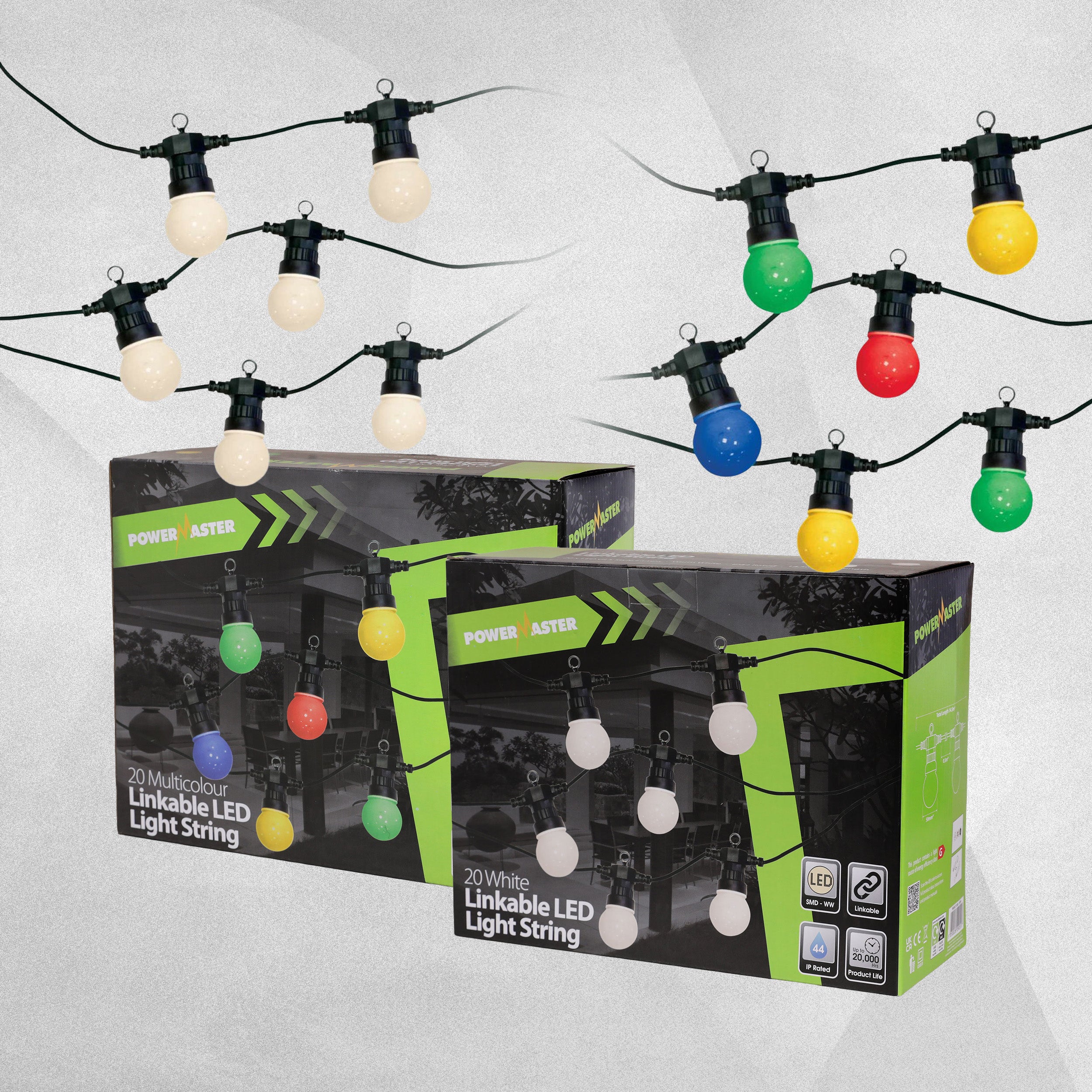 PowerMaster 20 Linkable LED String Lights - Various Colours Available