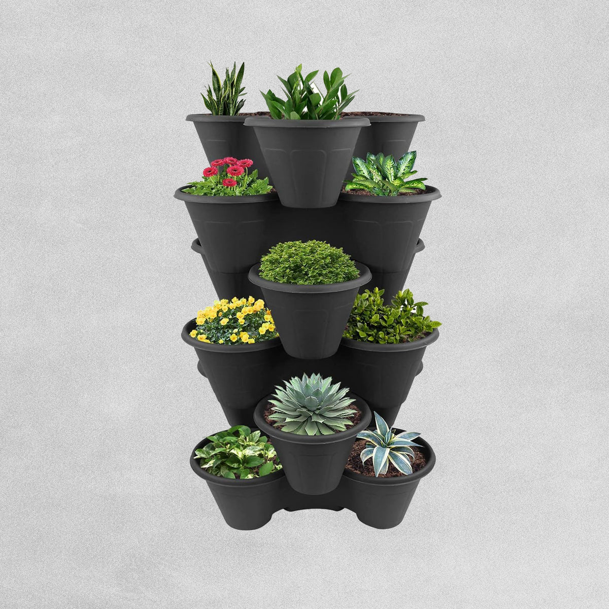 WHAM Vista Small Herb Tri-Planter Black