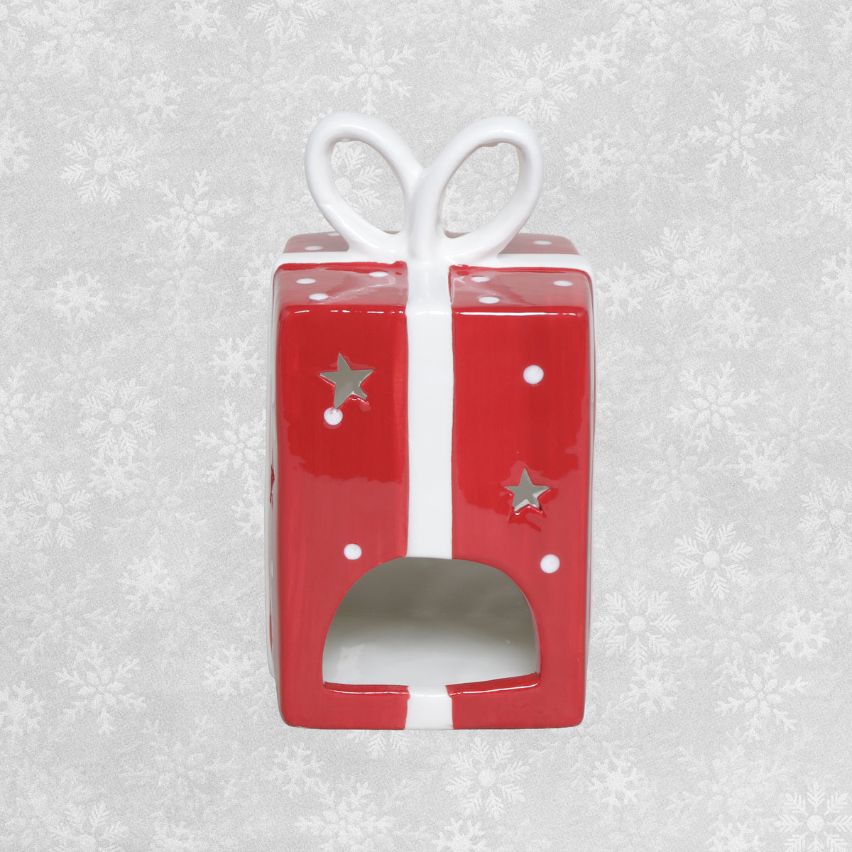 Ceramic Christmas Present Tealight Holder