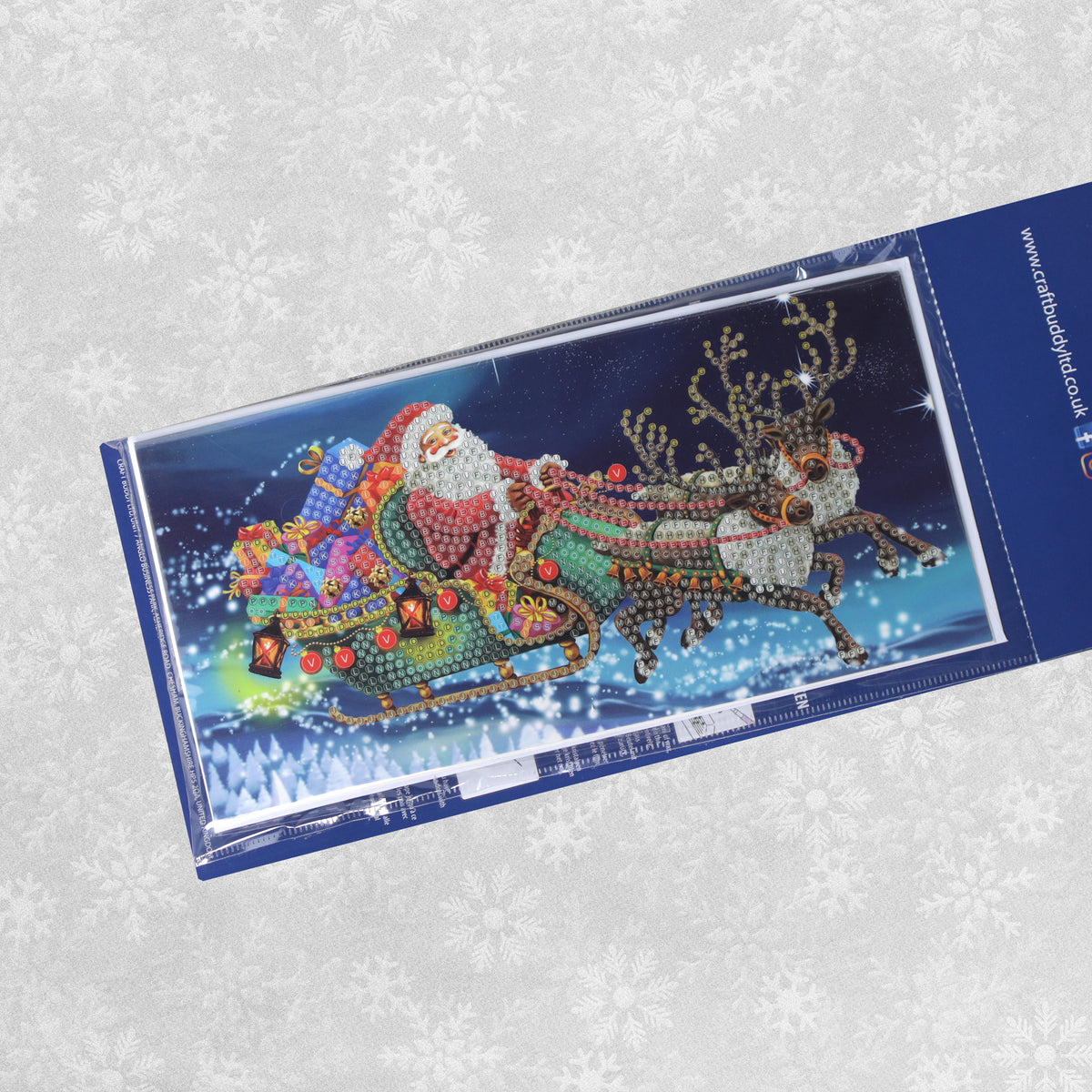Craft Buddy DIY Crystal Art Card Kit - Santa's Sleigh 11cms x 22 cms