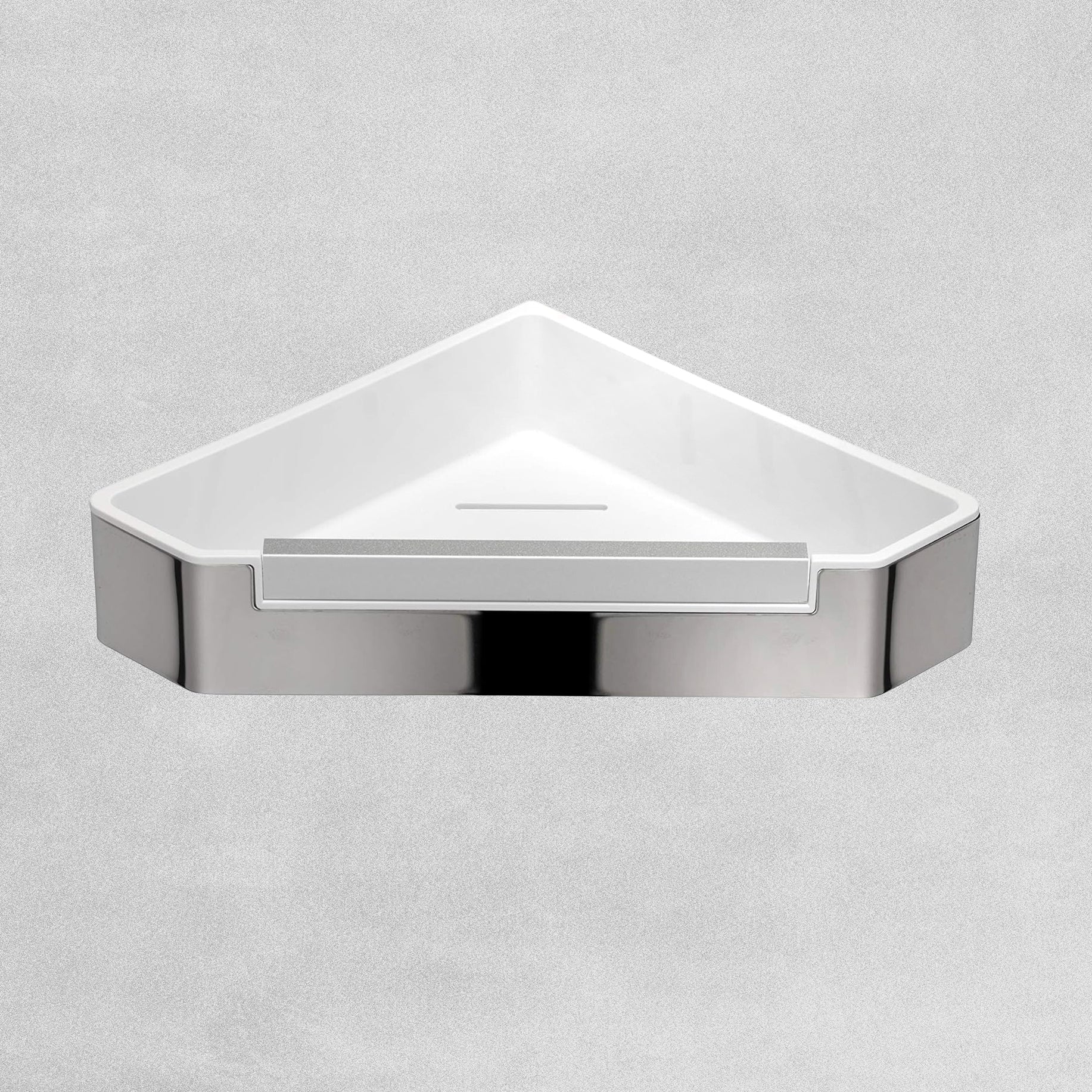 Croydex Corner Shower Shelf with Wiper Blade - White