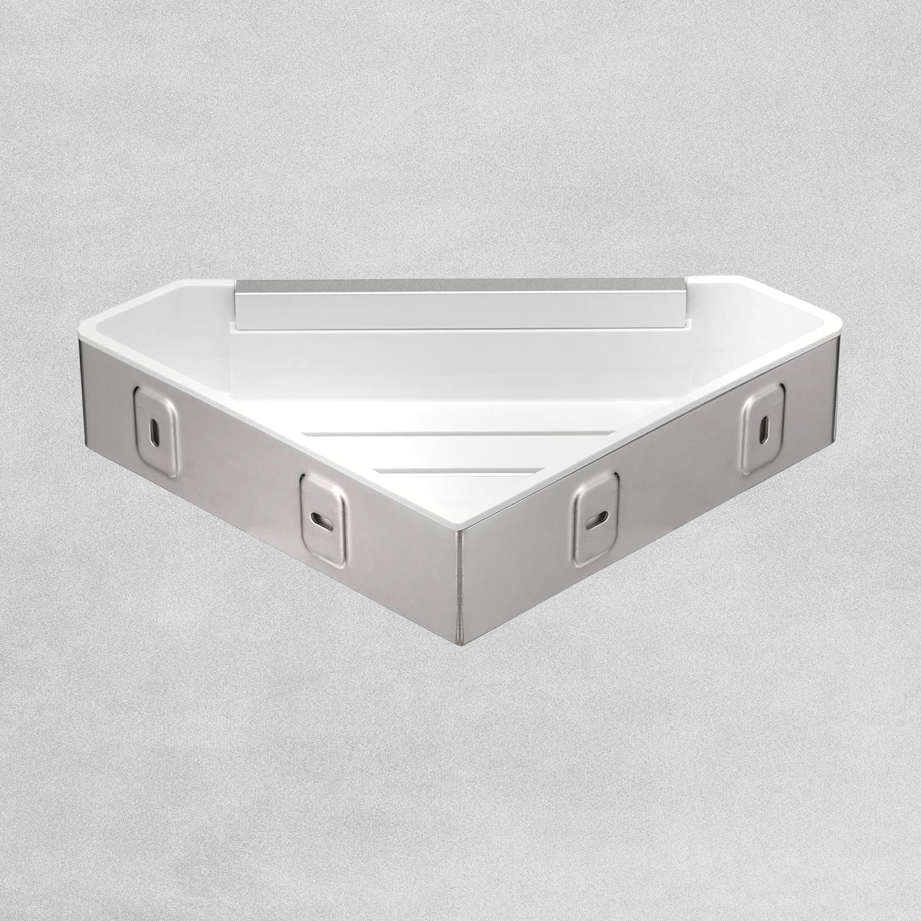 Croydex Corner Shower Shelf with Wiper Blade - White