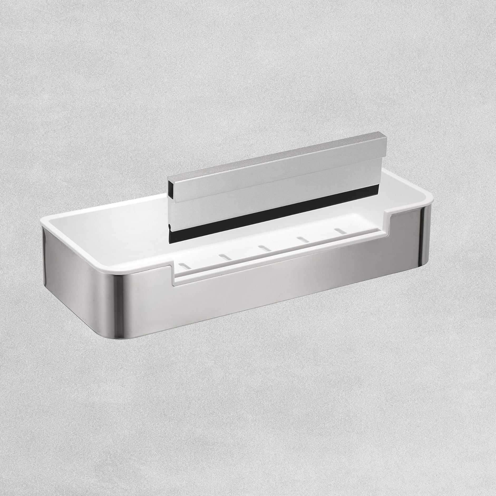 Croydex Shower Shelf with Wiper Blade - White