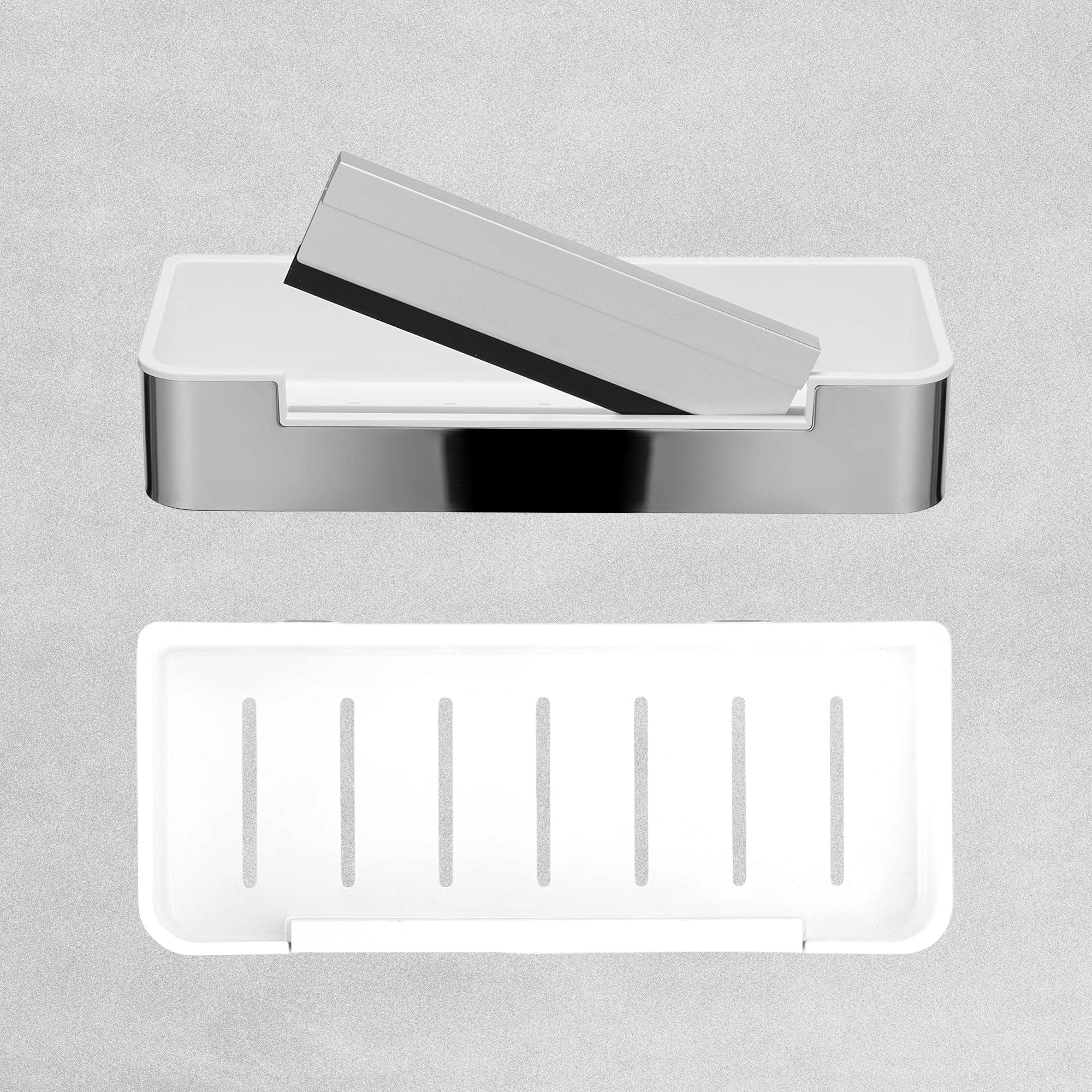 Croydex Shower Shelf with Wiper Blade - White