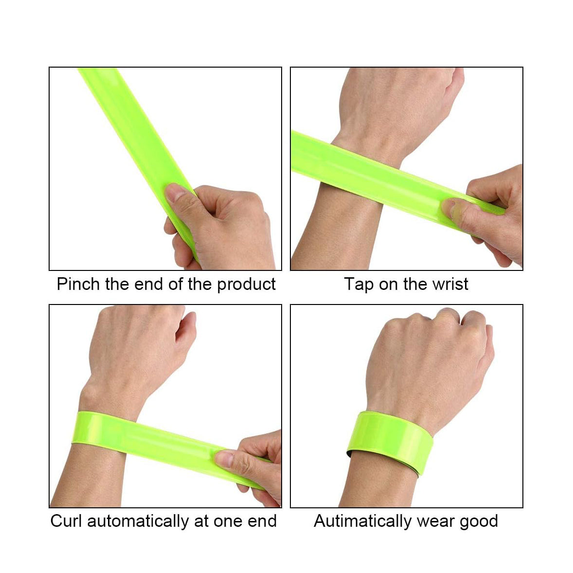 Reflective Safety Slap Bands Pack Of 4