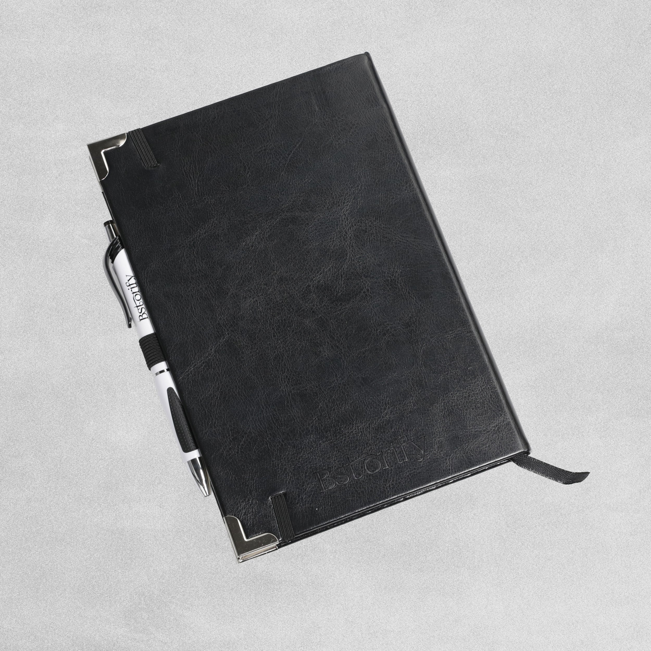 A5 Hard Cover Notebook with Pen Set - Black