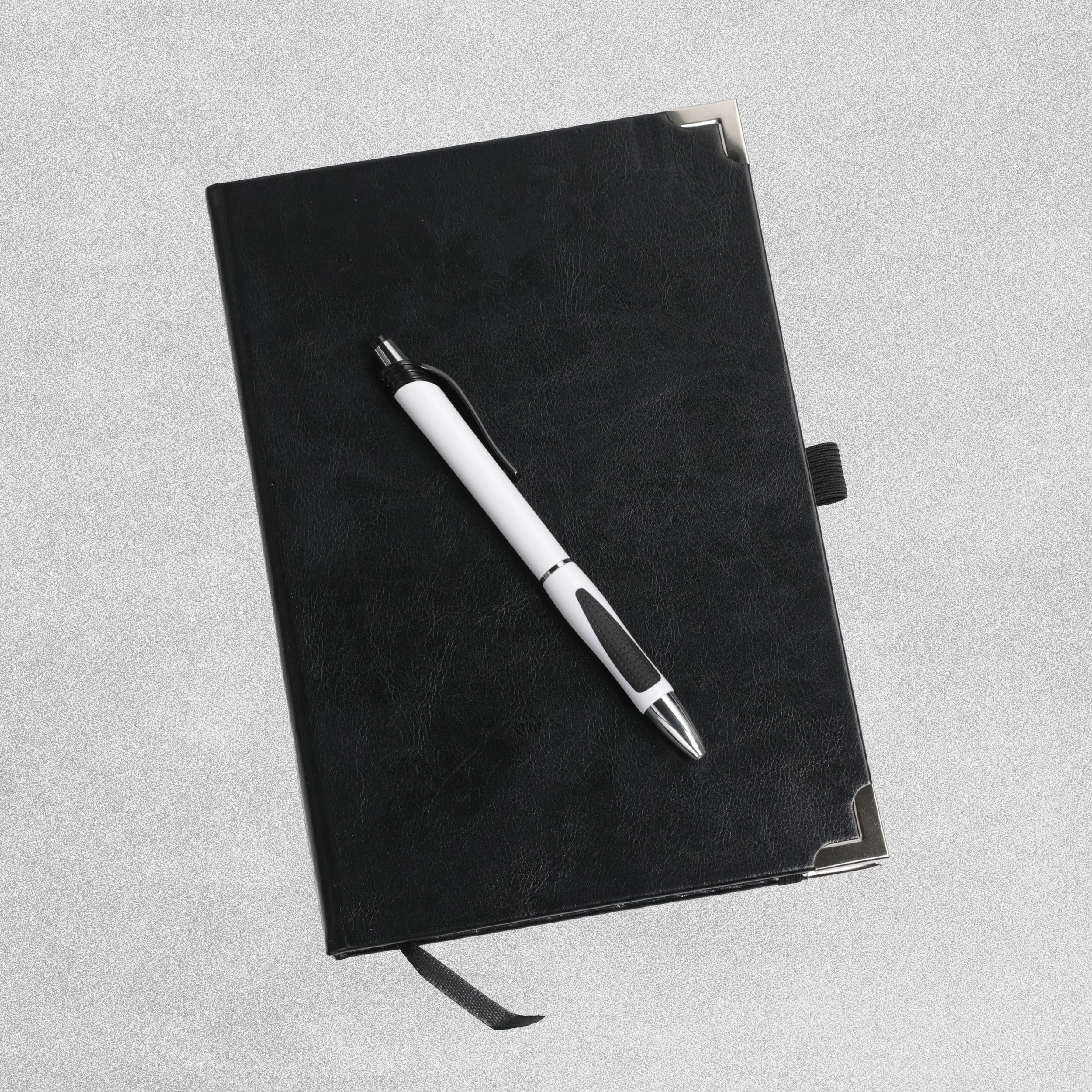A5 Hard Cover Notebook with Pen Set - Black
