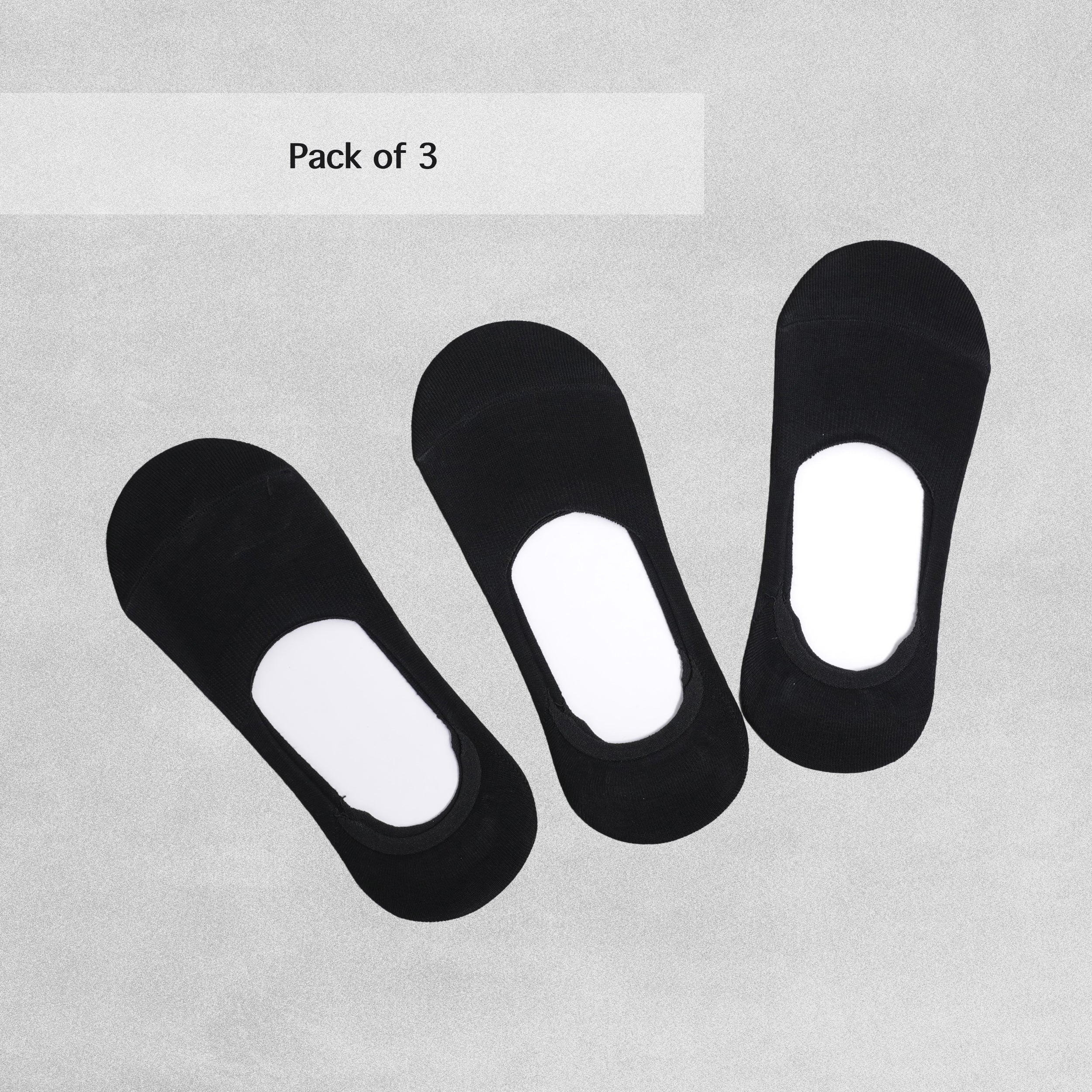 No Show Trainer Socks Black 3 pairs