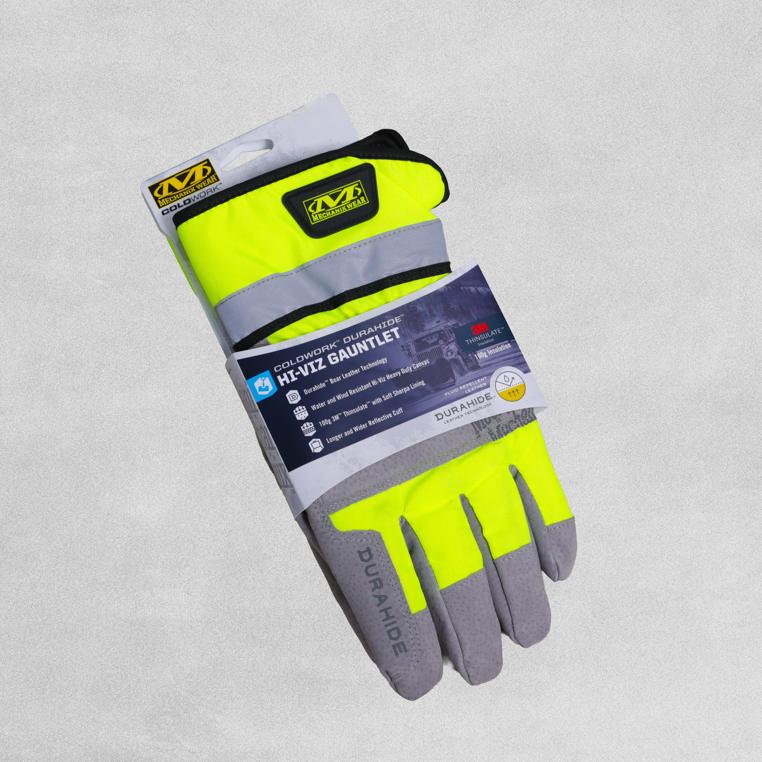 Mechanix Winter Leather Coldwork Gauntlet Hi-Viz various sizes
