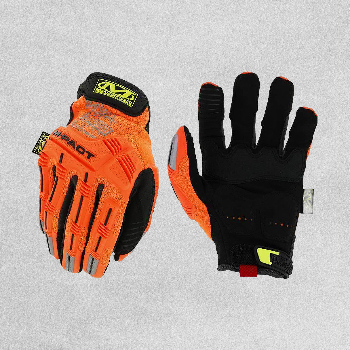 Mechanix Wear Hi-Viz M-Pact Fluorescent Orange TPR Work Gloves various sizes