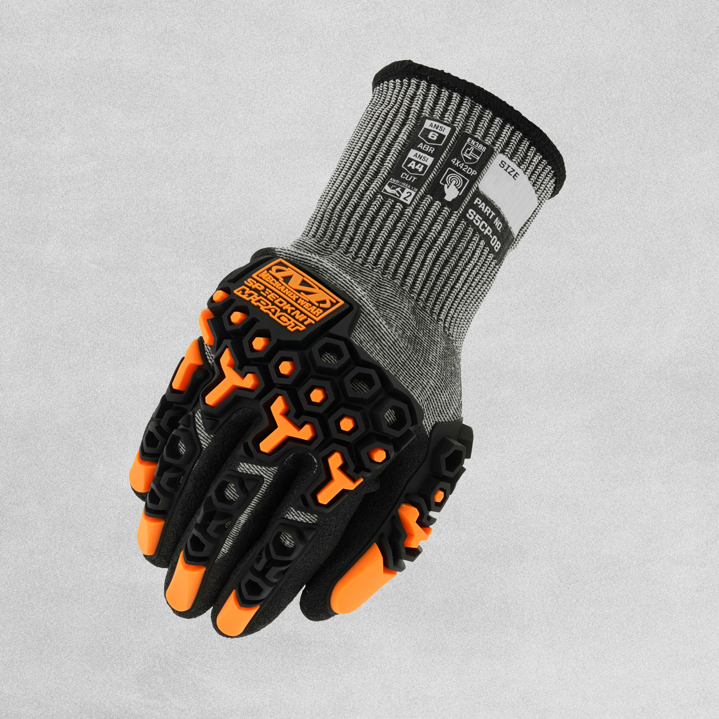Mechanix Wear SpeedKnit M-Pact Grey HPPE/Nitrile Work Gloves - ANSI A4 Cut Resistance