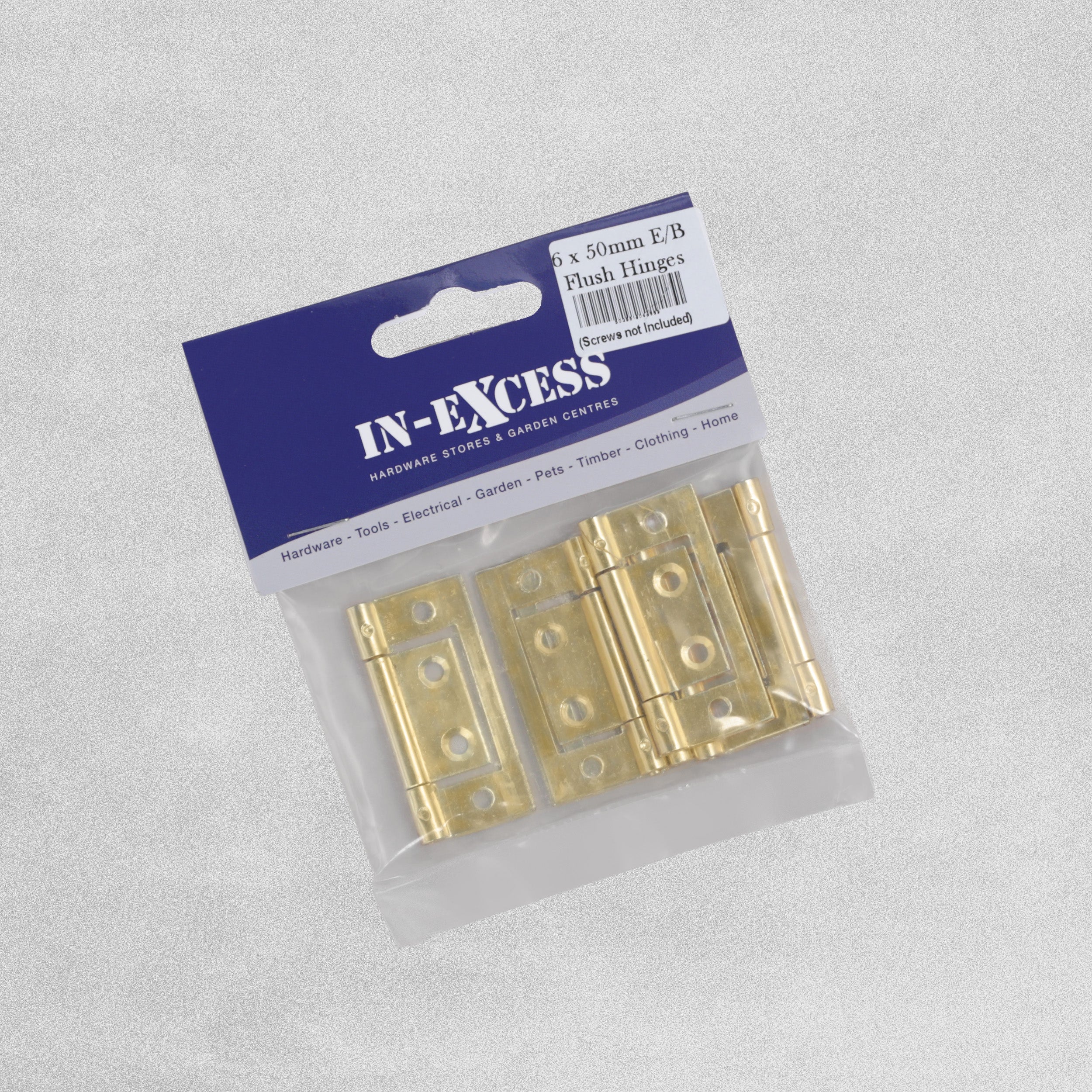 Flush Hinges - 50mm E/B - 6pcs