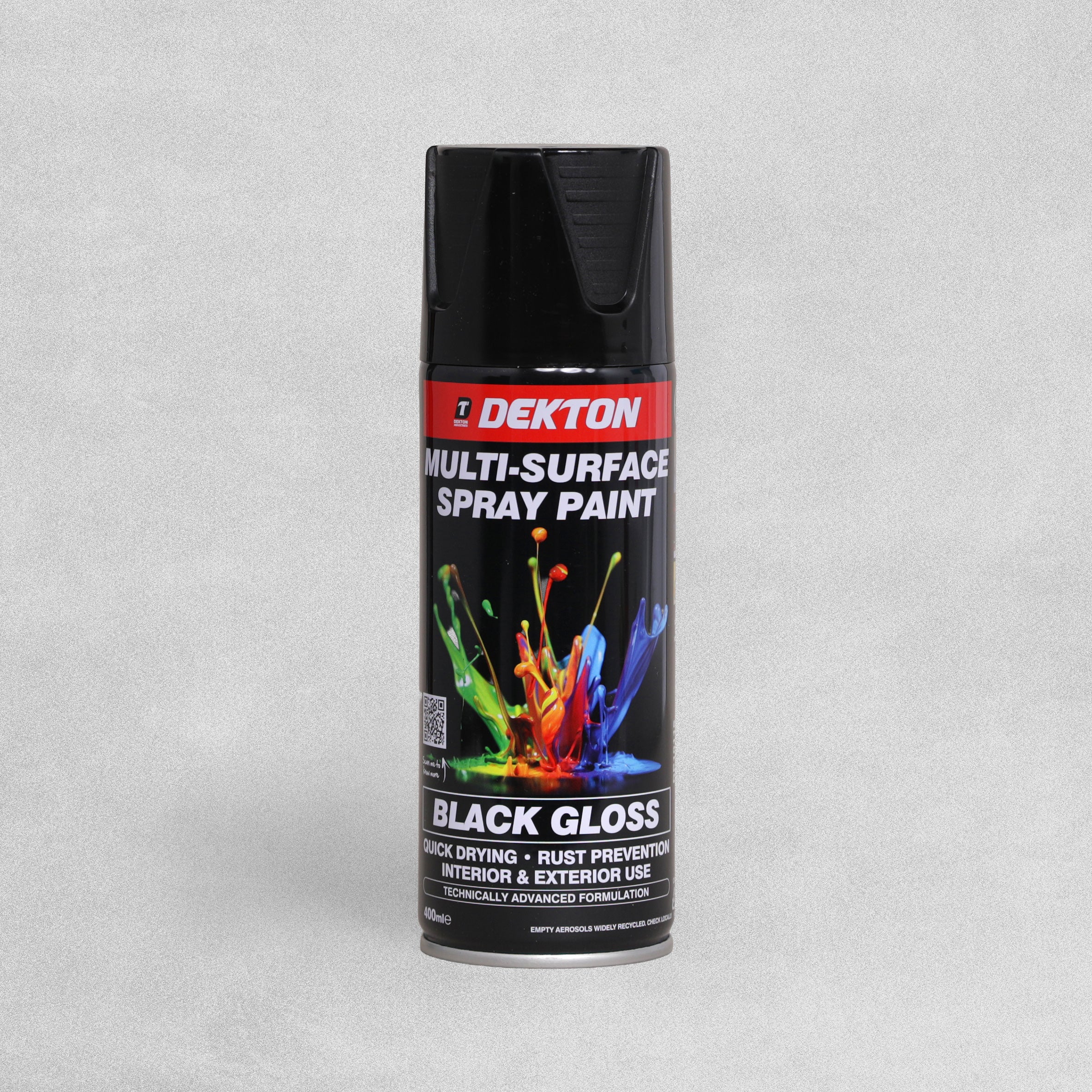 Dekton Multi- Surface Spray Paint Black Gloss 400ml