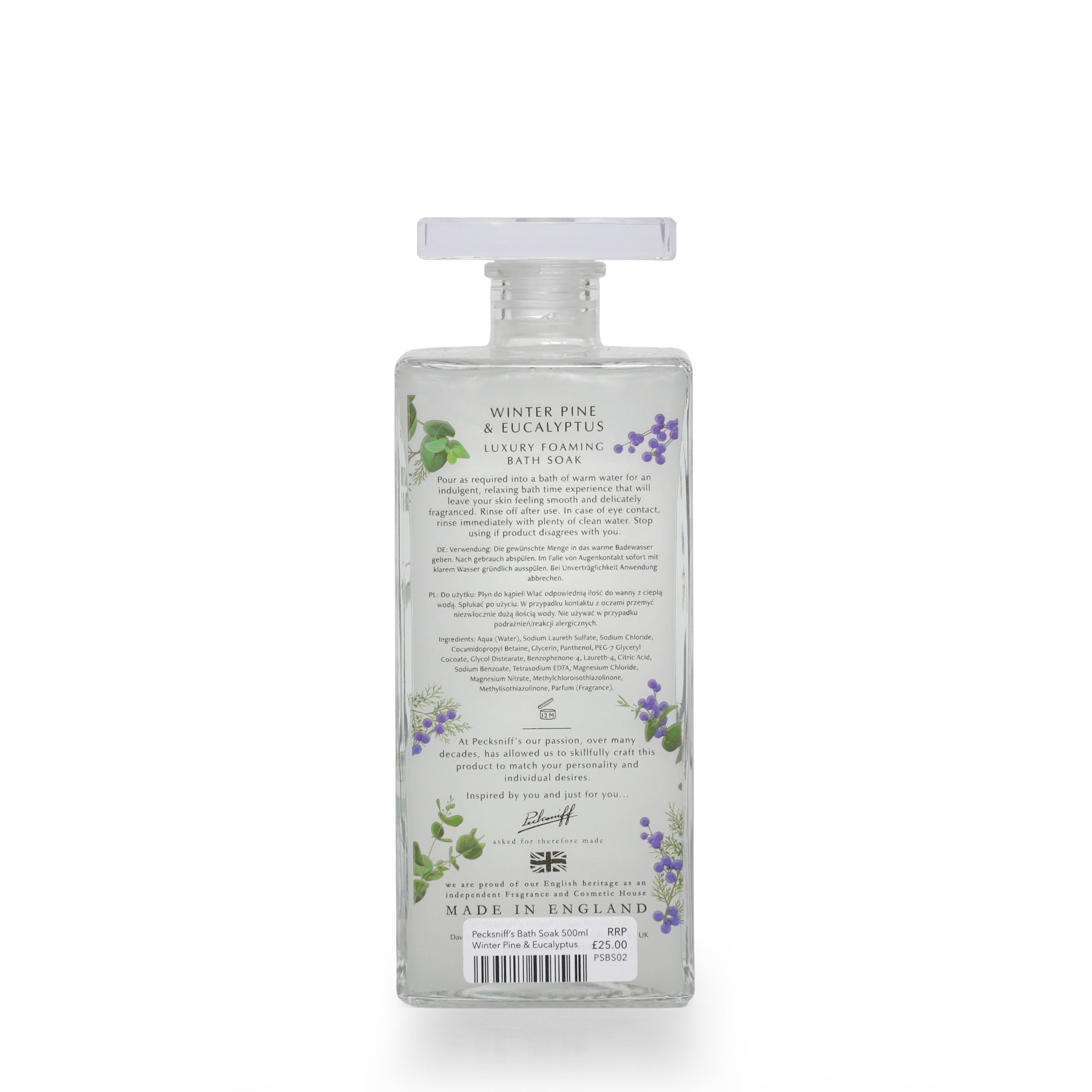 Pecksniff's Luxury Scented Bath Soak - 500ml - Various Scents Available