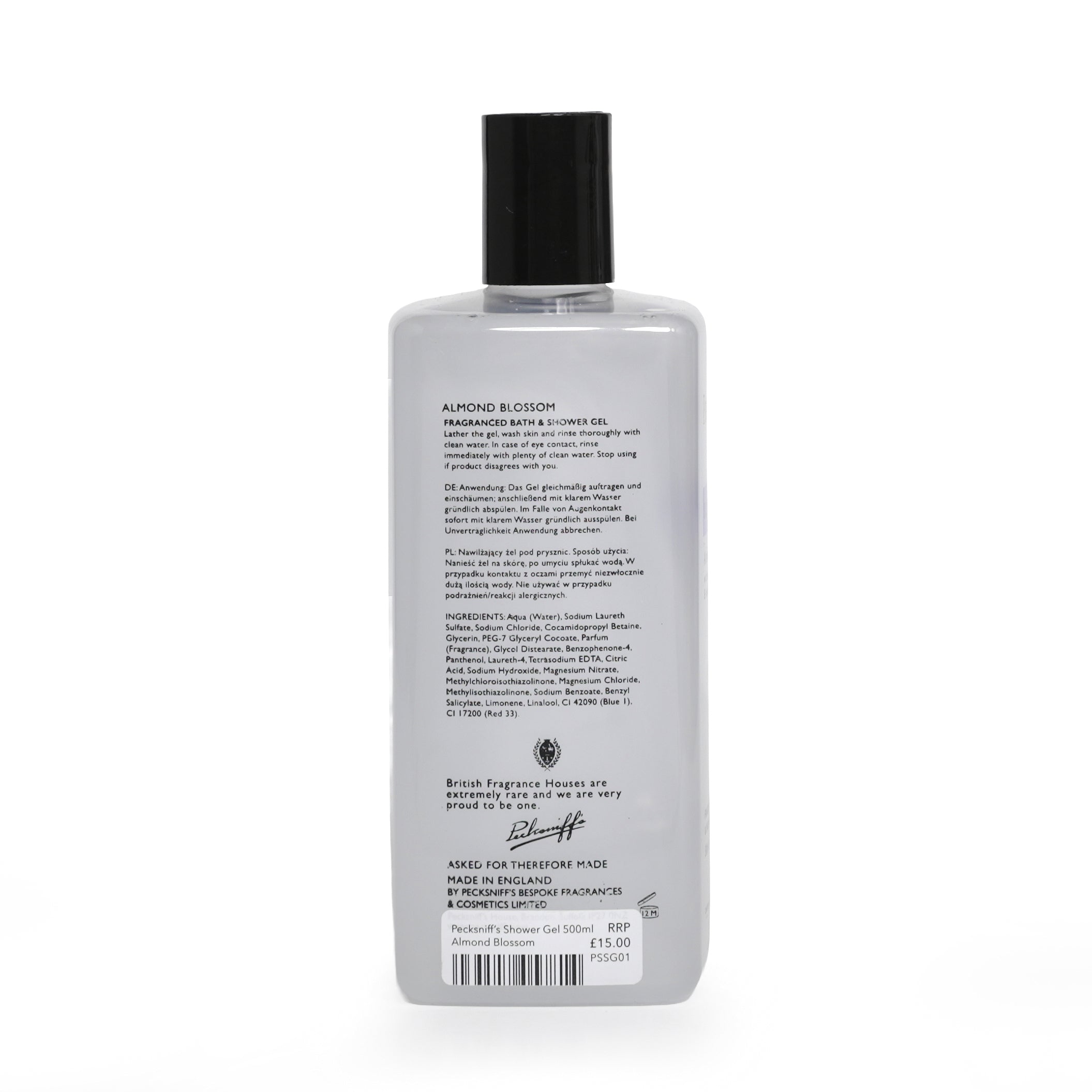 Pecksniff's Fragranced Bath & Shower Gel - 500ml - Various Scents Available