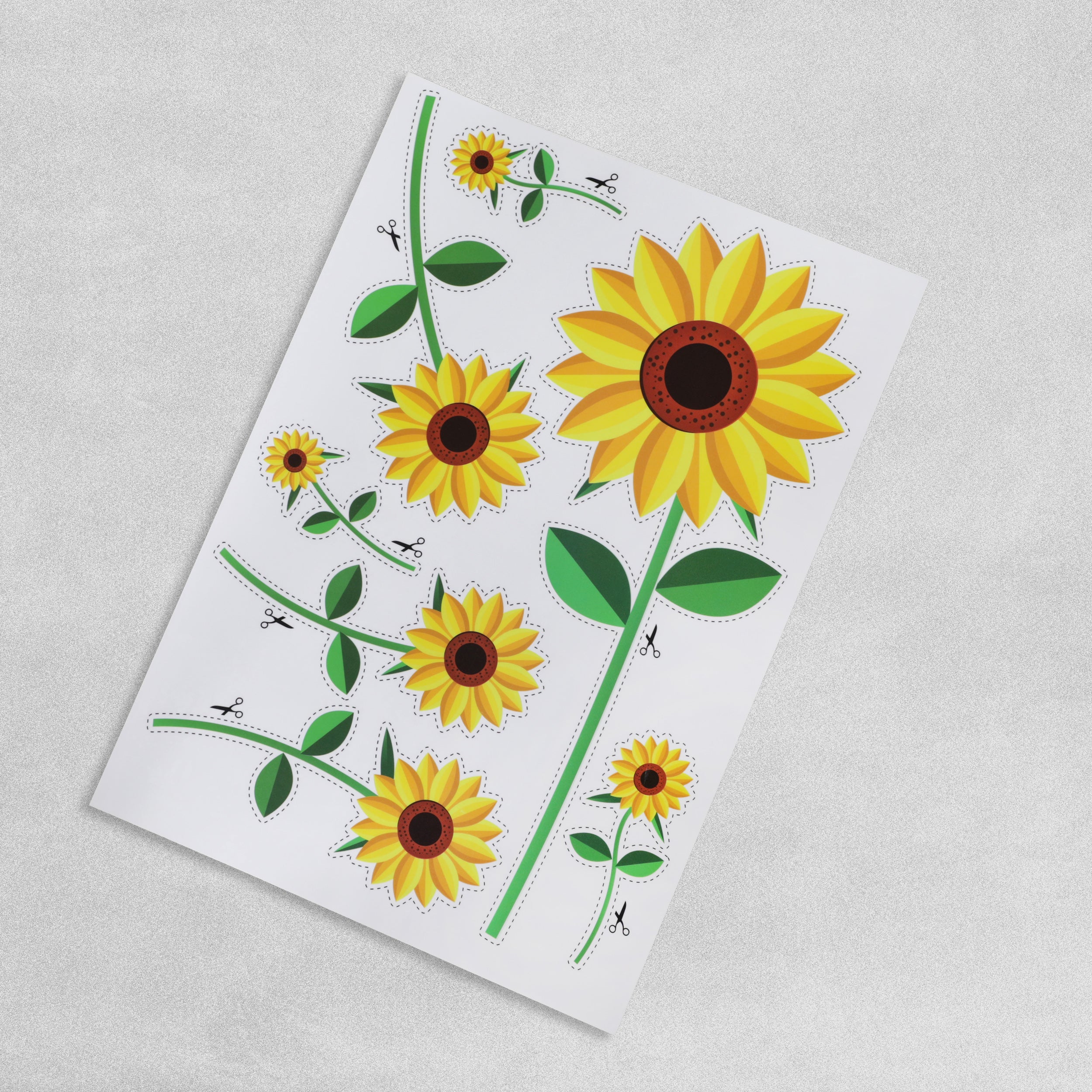 Self-Adhesive Wheelie Bin Sticker Kit Flower design sunflower
