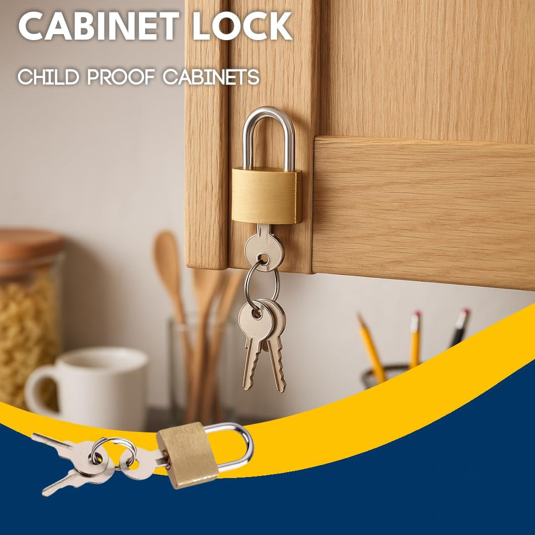 In-Excess BRASS PADLOCKS 20MM PACK OF 3