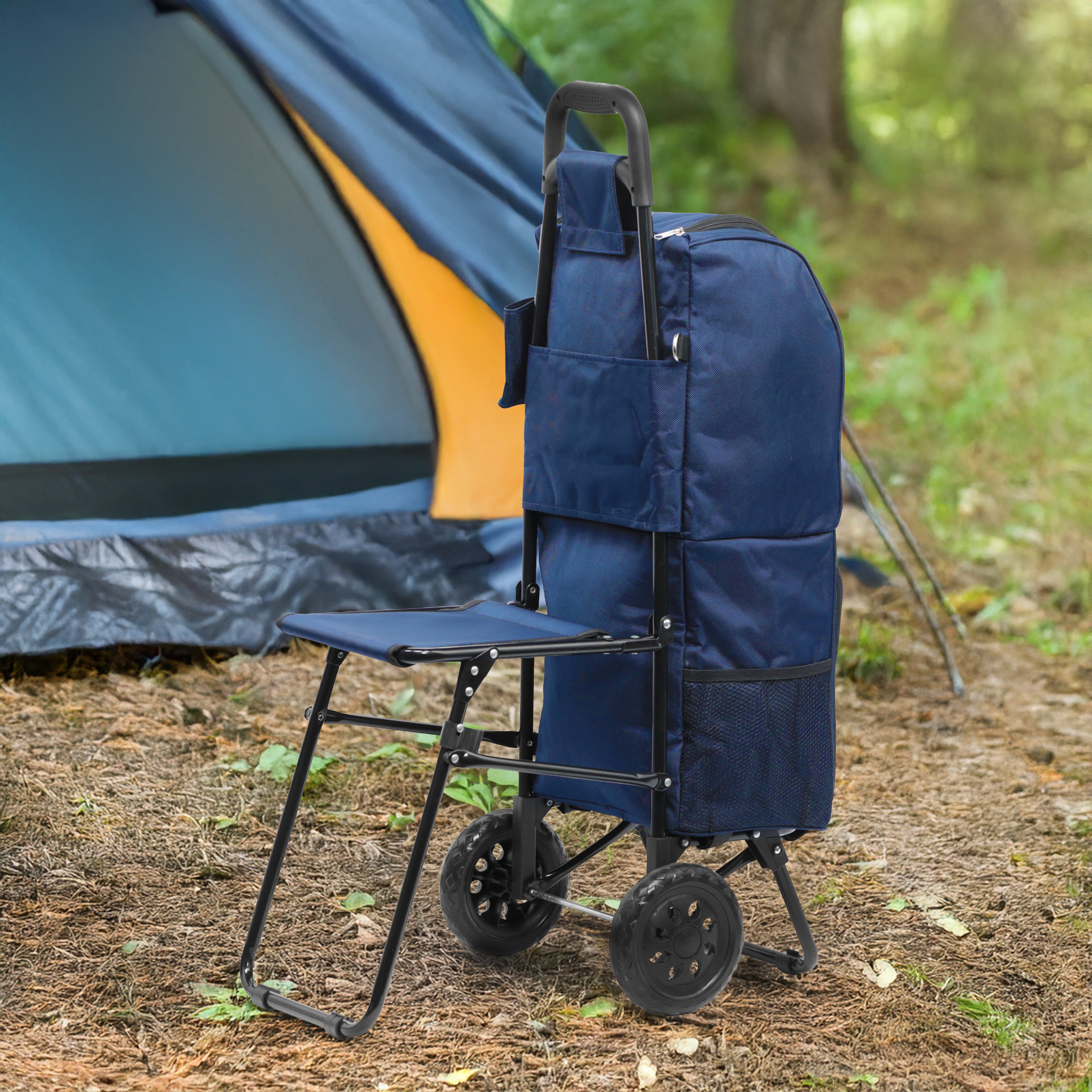 The Picnic Porter - Leisure Trolley / Picnic Cool Bag with Fold Out Seat