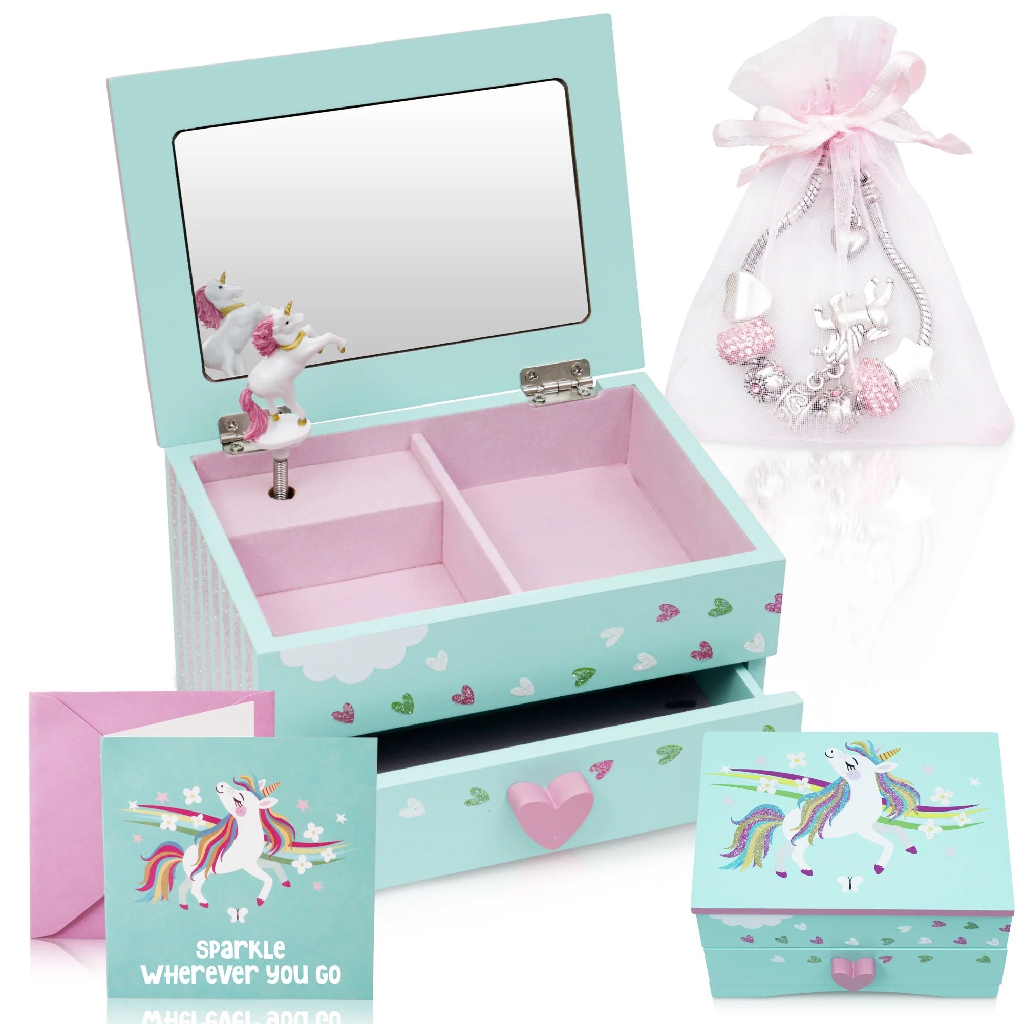 Amitie Lane Unicorn Musical Jewellery Box with Bracelet