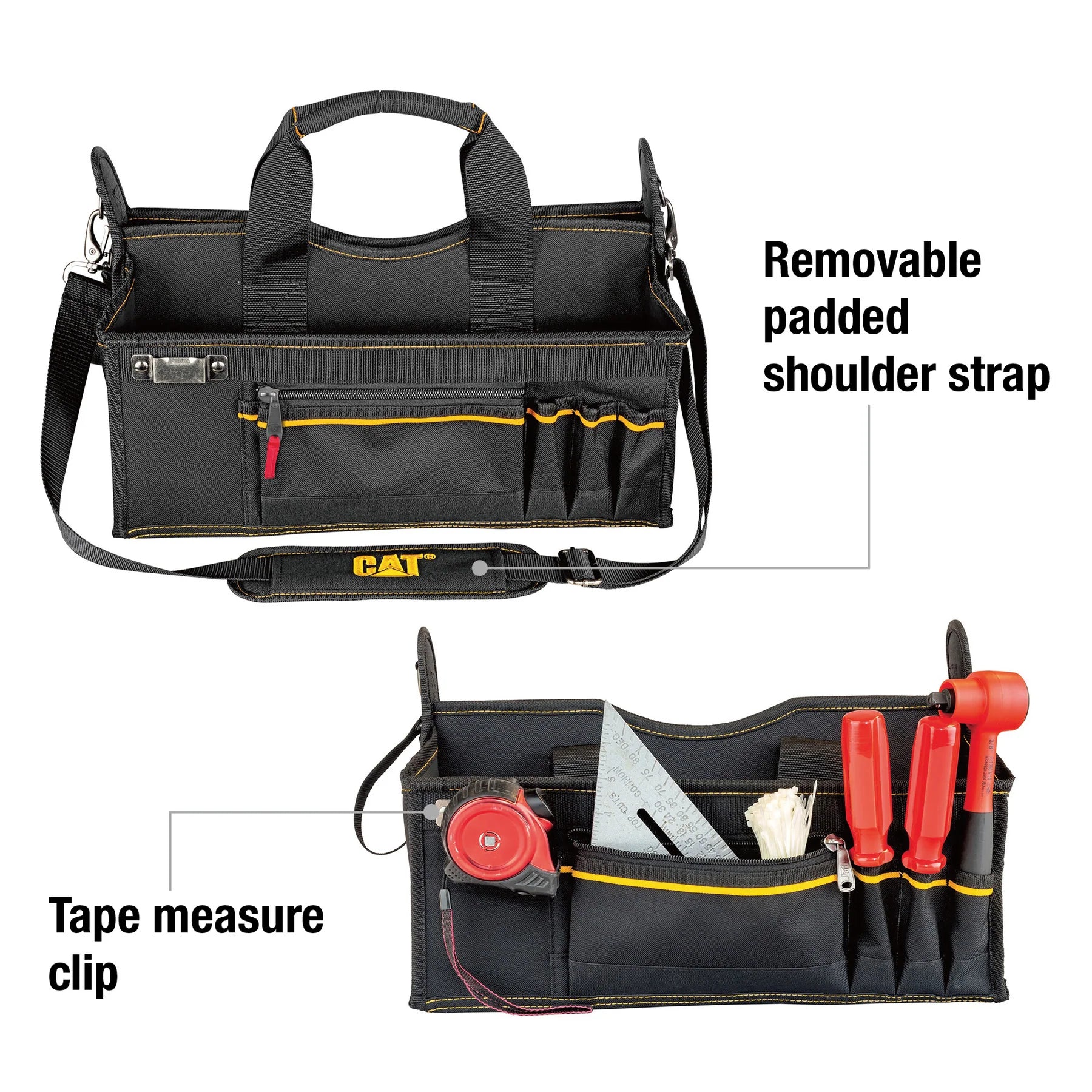 Caterpillar - 17" Tech Tool Tote Bag with Storage Cases