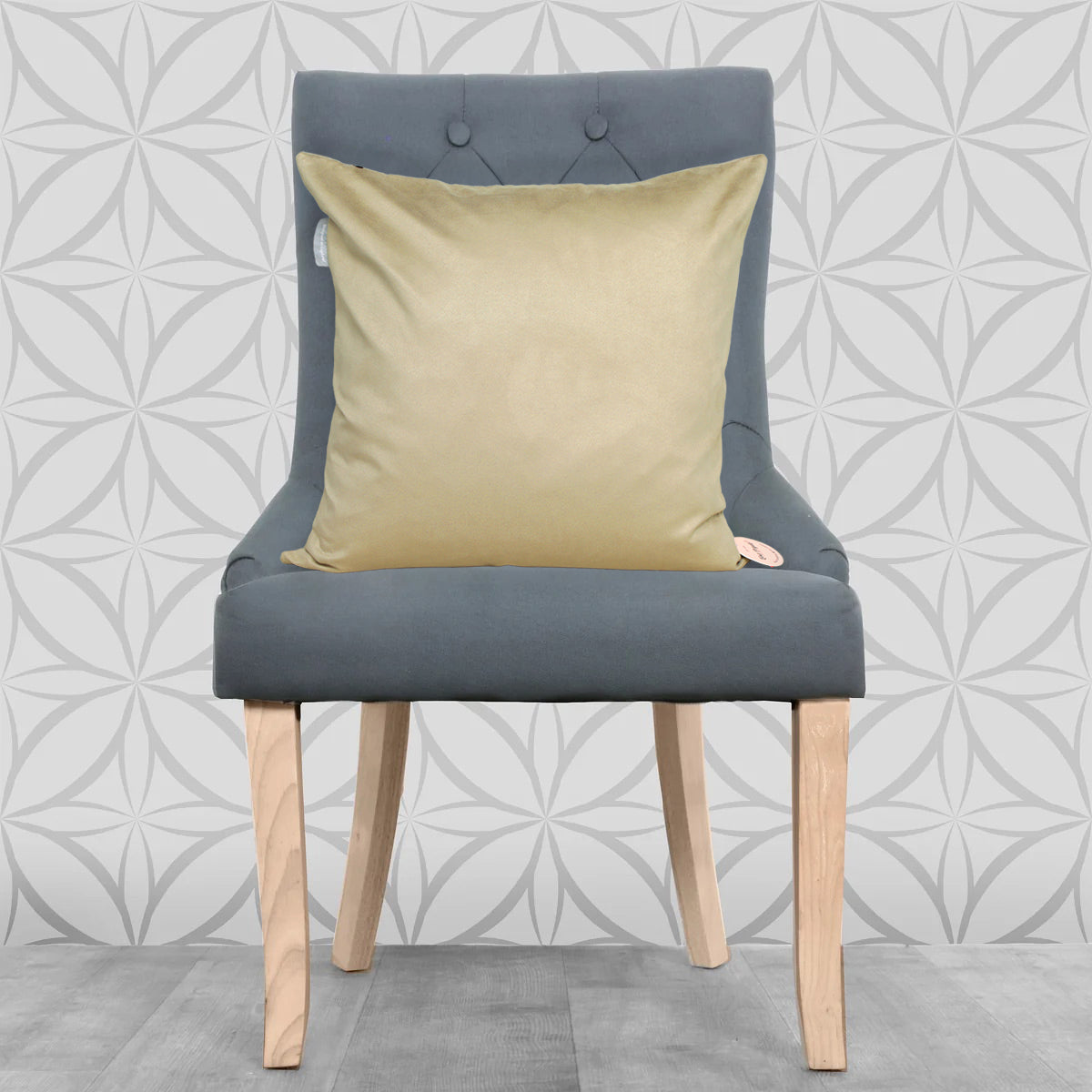 Lisa Pryde Suede Effect Cushion with Duck Feather Insert - Biscuit