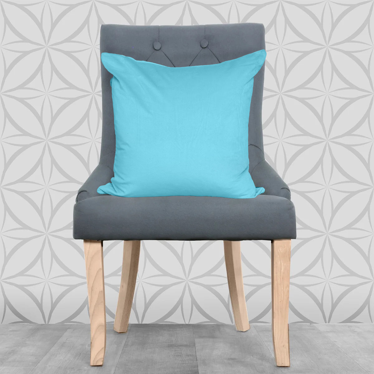Lisa Pryde Luxury Velvet Cushion with Duck Feather Insert - Bright Aqua