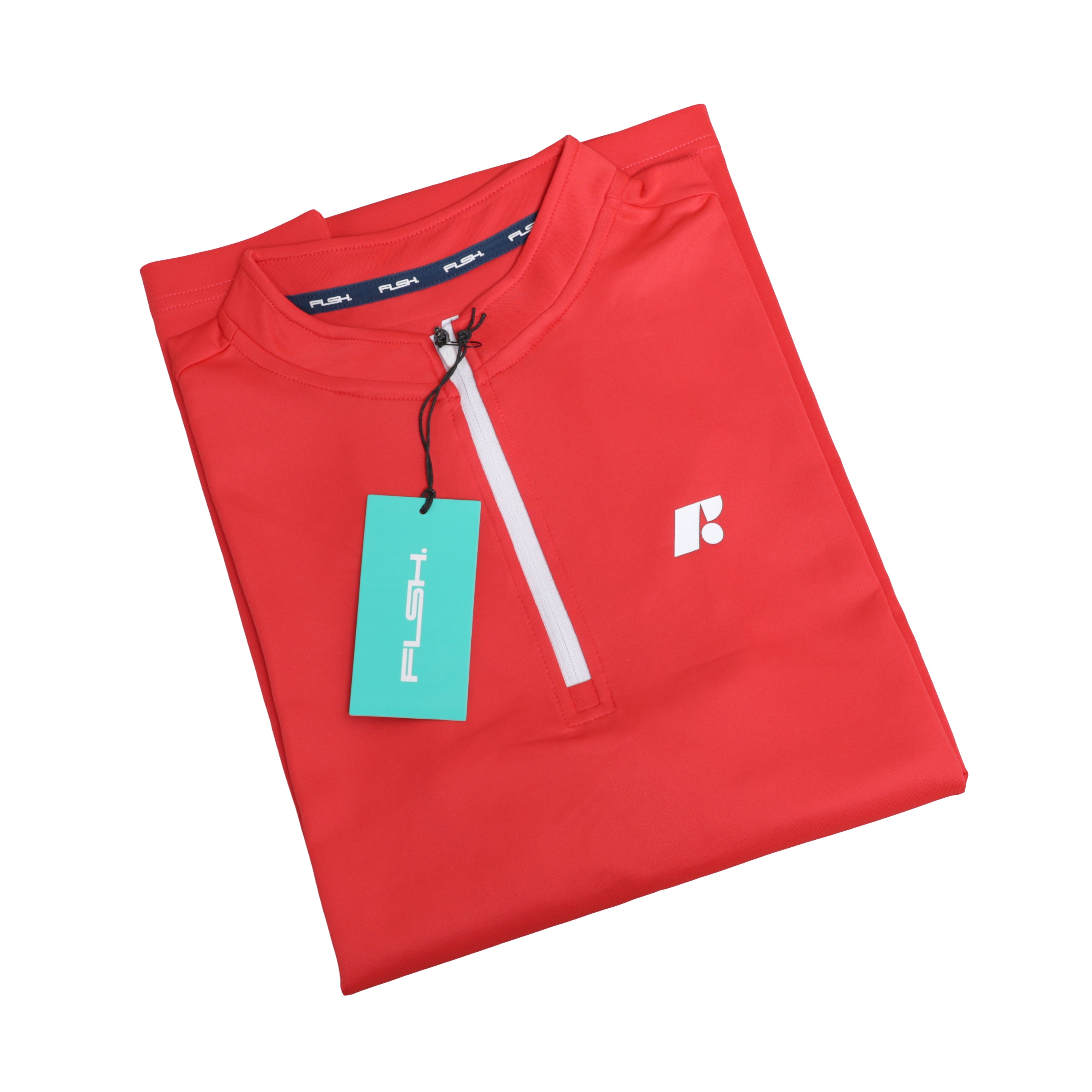 Men's Short Sleeve Mid-Collar Zip Up Sport Shirt FP3