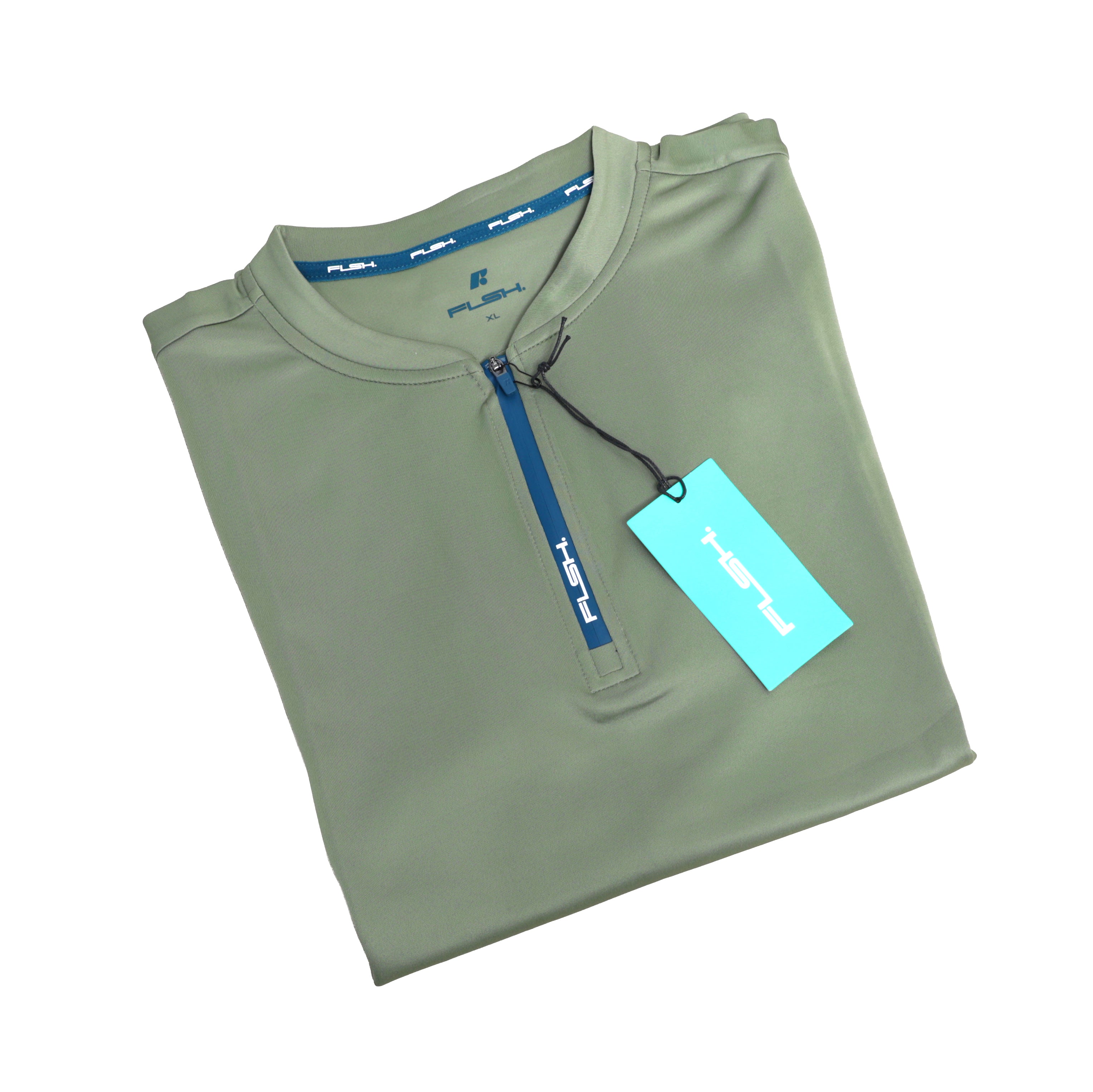 Men's Short Sleeve Low-Collar Zip Up Sport Shirt FP1