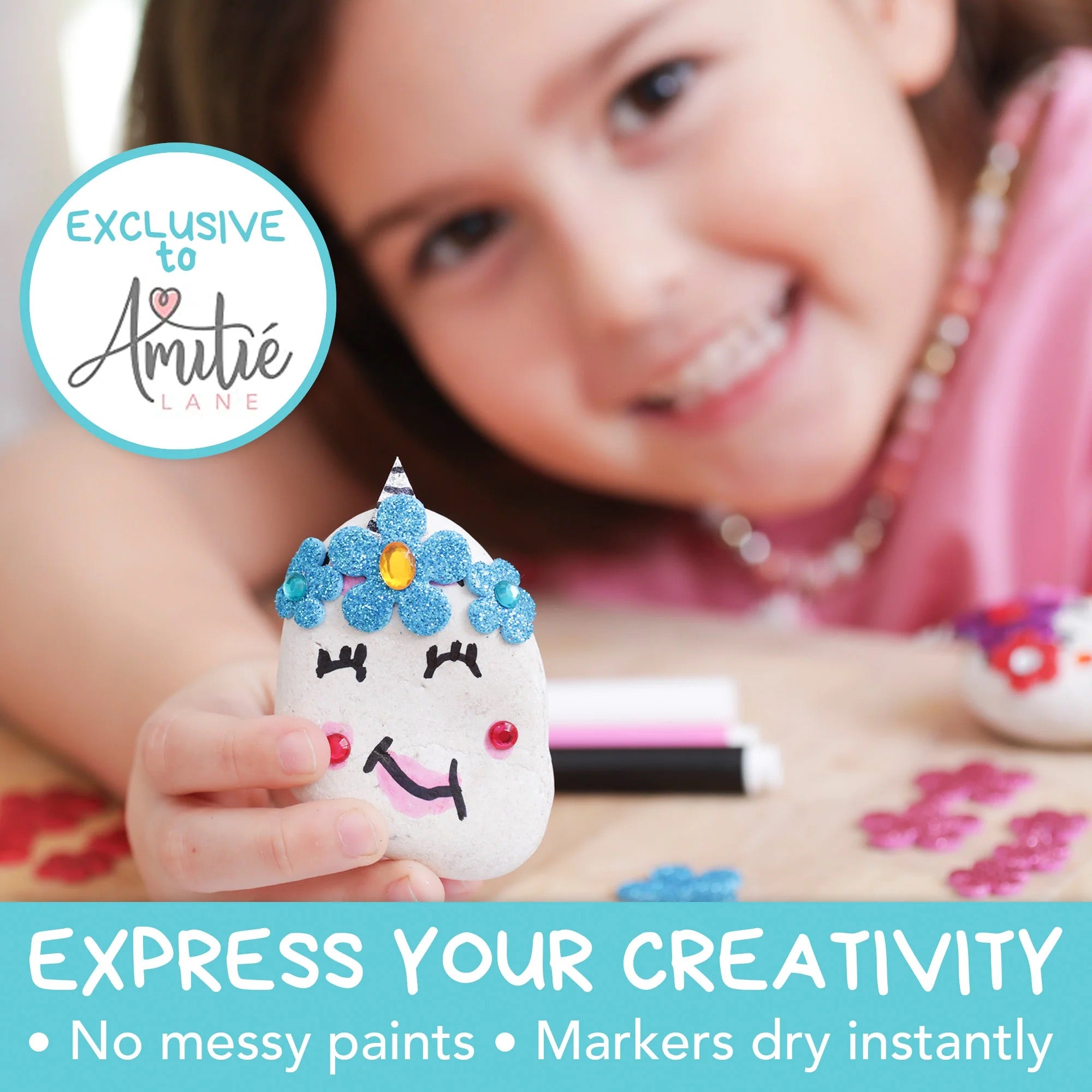 Amitie Lane DIY Unicorn Rock Decorating Kit