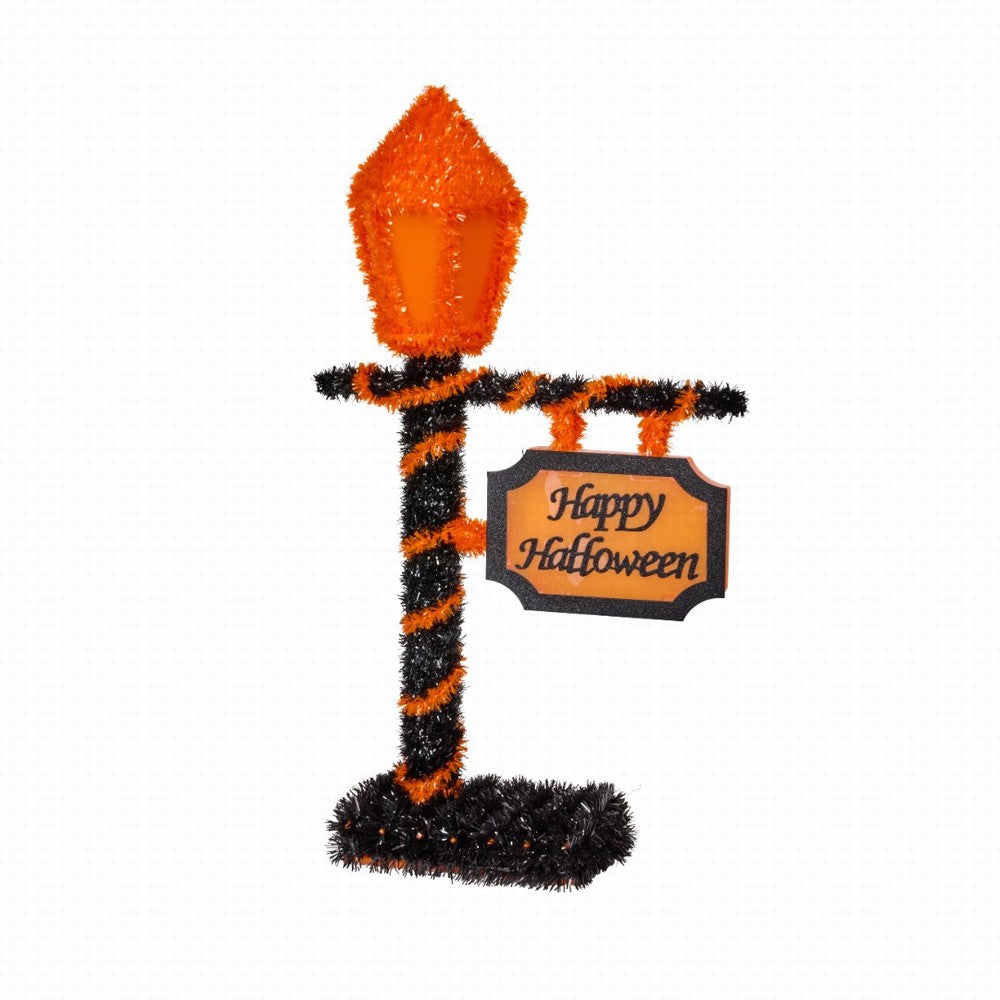 Halloween Tinsel Glowing Lamp Post - 44cm tall