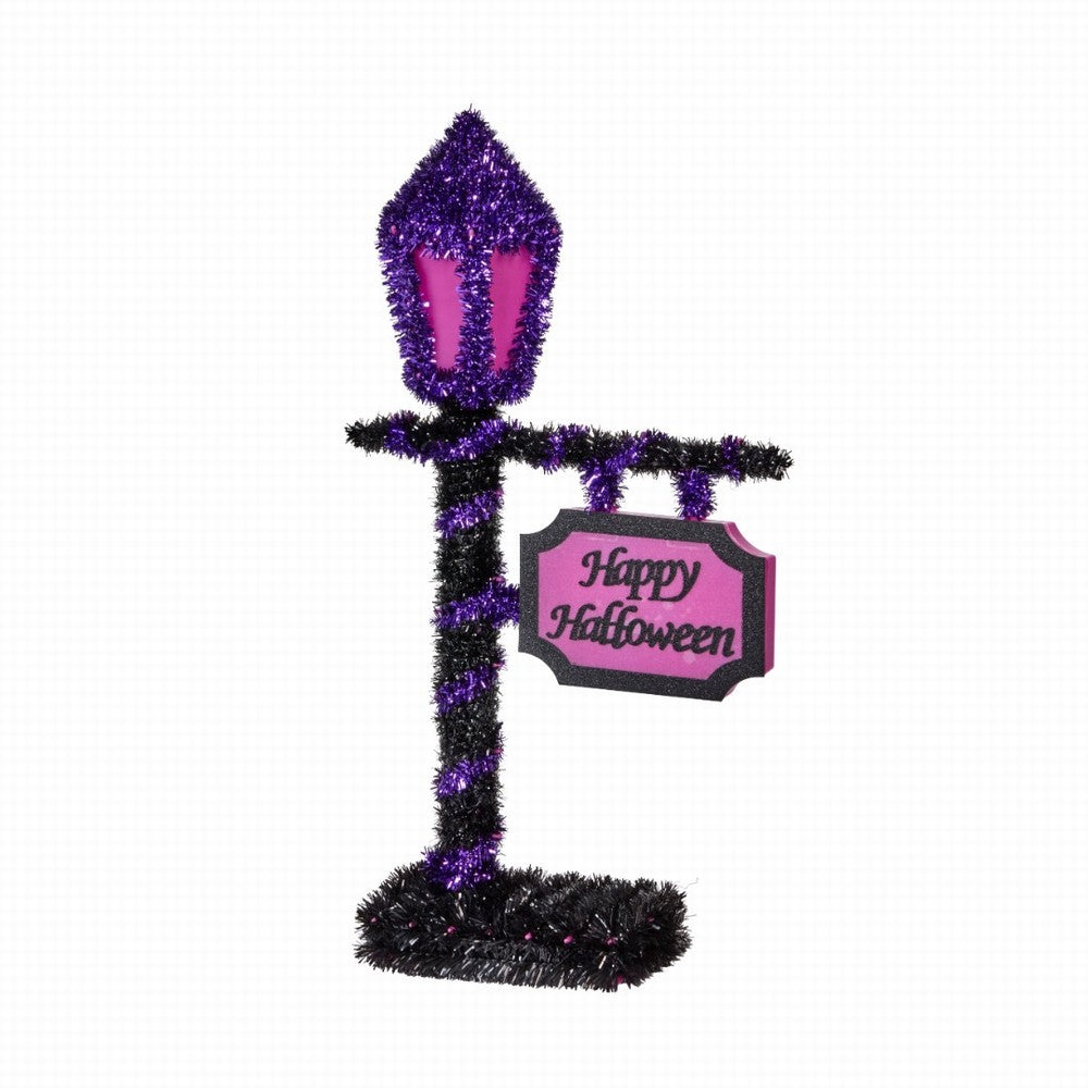 Halloween Tinsel Glowing Lamp Post - 44cm tall