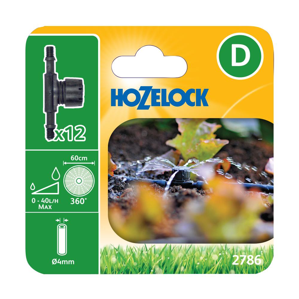 Hozelock 2786 In Line Adjustable Mini Sprinkler 4mm - Pack of 12