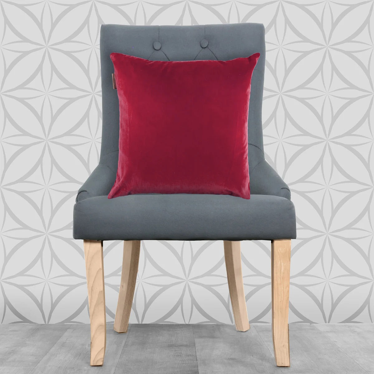 Lisa Pryde Luxury Velvet Cushion with duck feather insert - Christmas Red