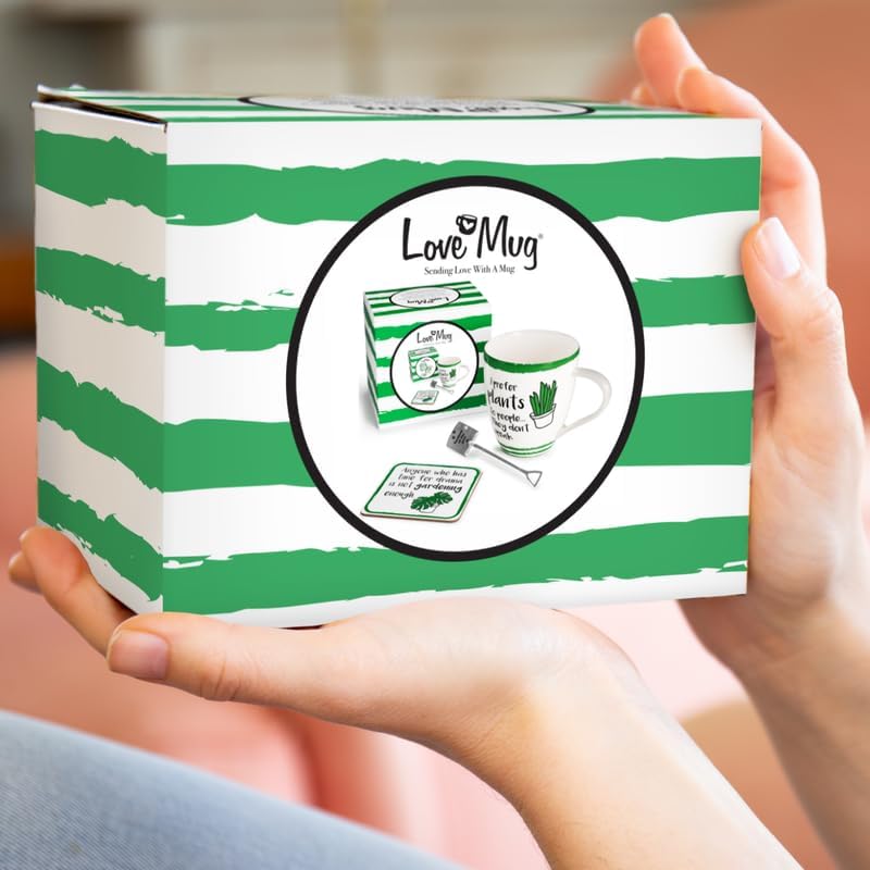 Love Mug®: I Prefer Plants to People... They don't speak Mug, Coaster and Spoon Gift Set