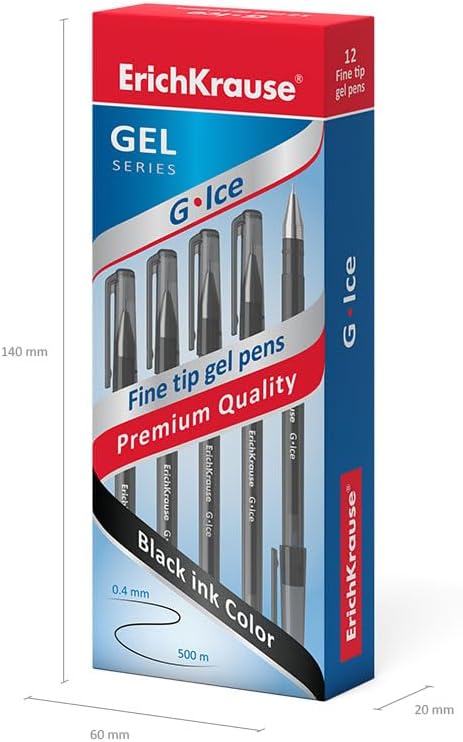 Erich Krause Gel Ice Pens 12pk Black