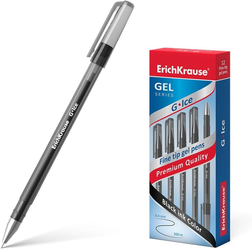 Erich Krause Gel Ice Pens 12pk Black