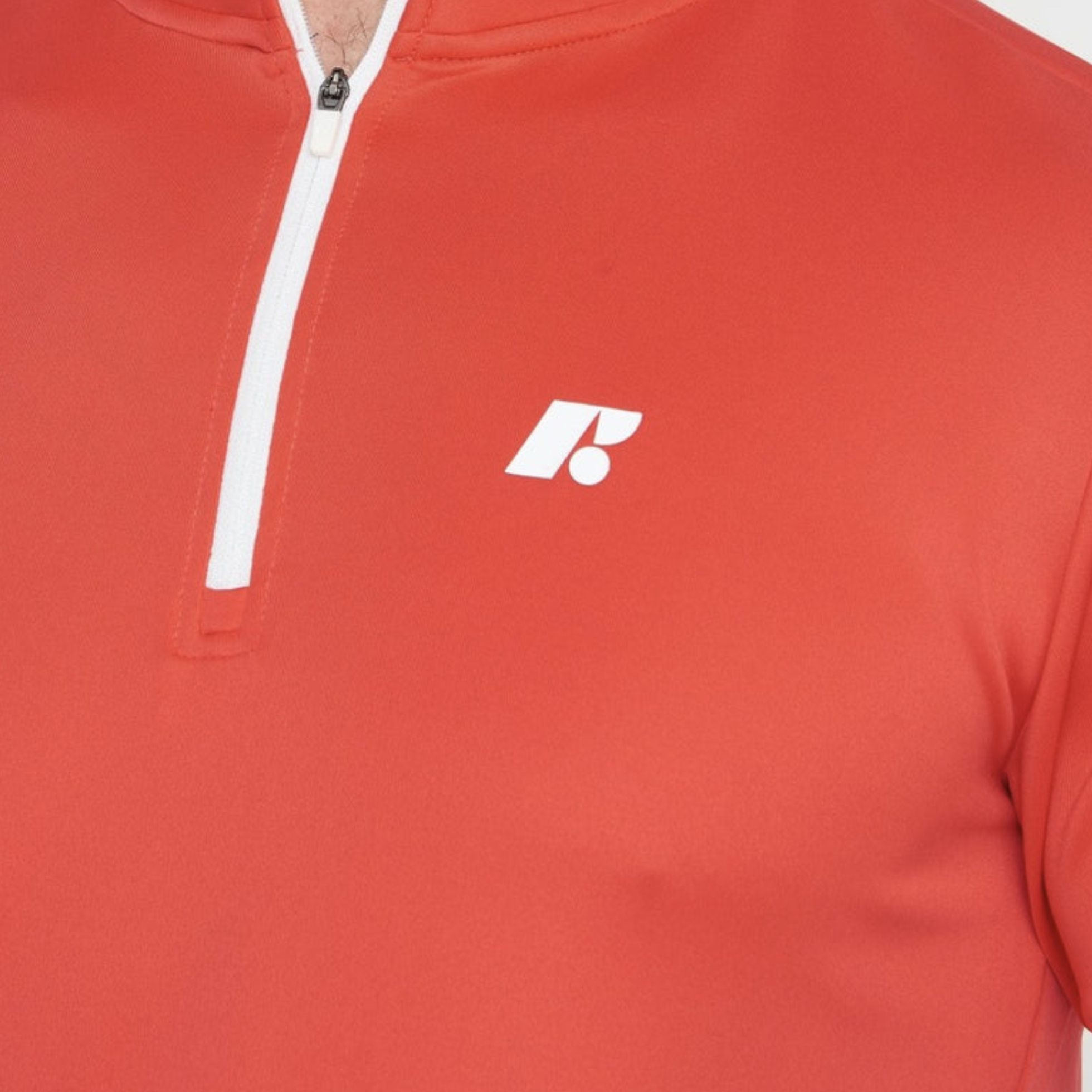 Men's Short Sleeve Mid-Collar Zip Up Sport Shirt FP3