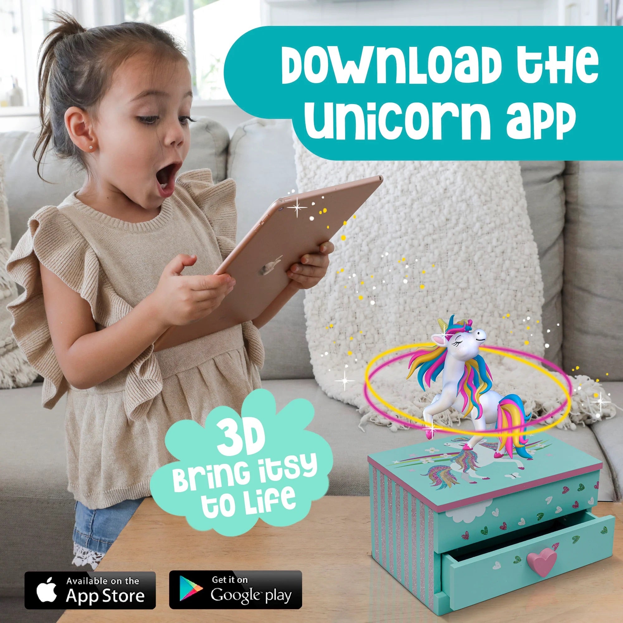 Amitie Lane Unicorn Musical Jewellery Box with Bracelet