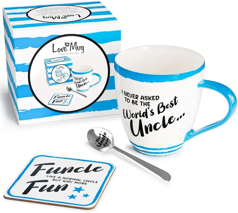 Love Mug®: World's Best Uncle Mug, Coaster and Spoon Gift Set