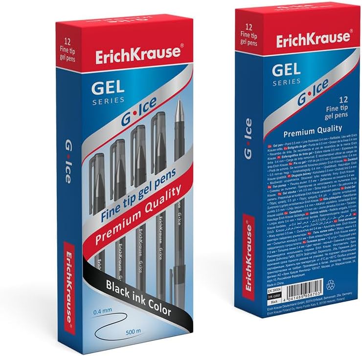Erich Krause Gel Ice Pens 12pk Black