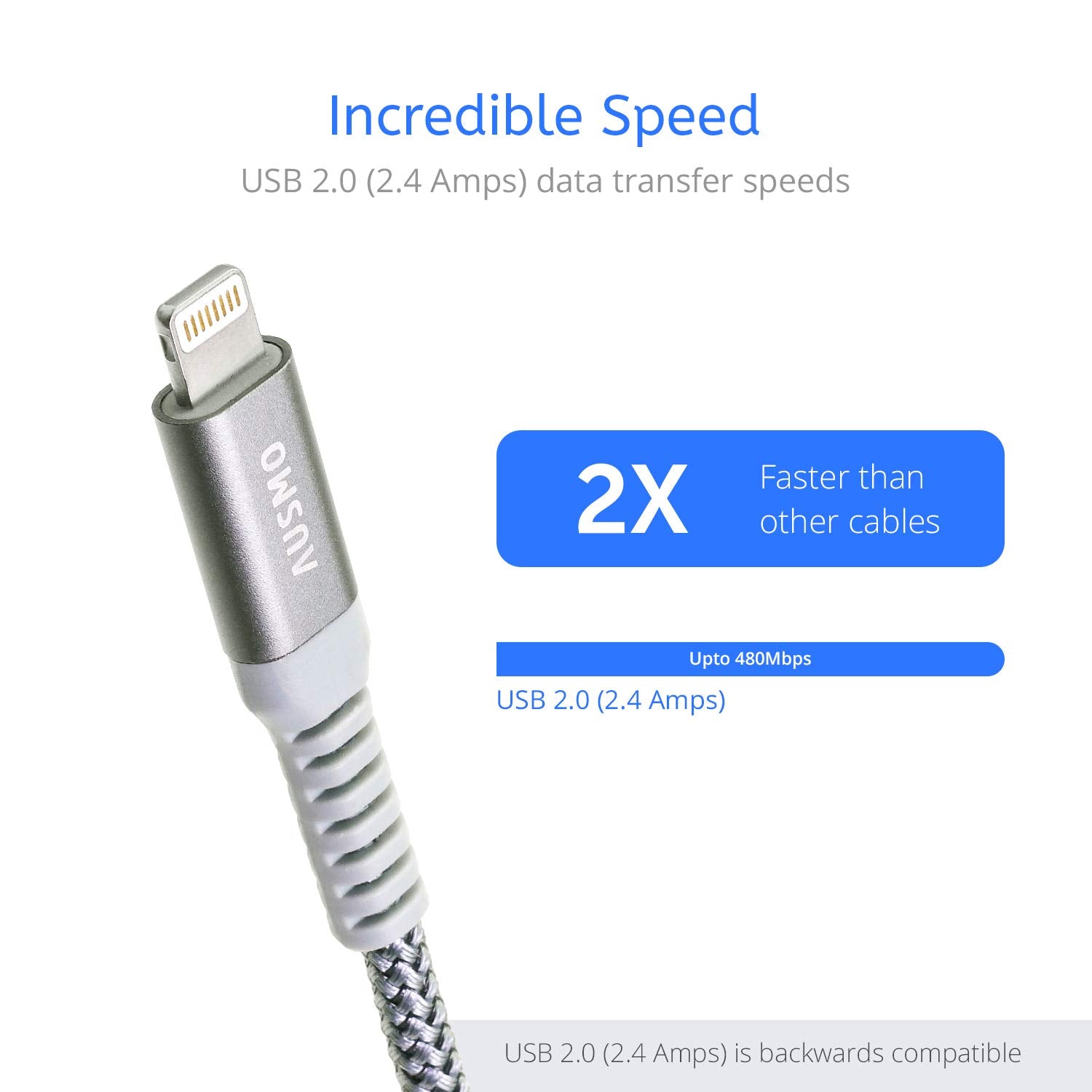 Ausmo Lightning Cable - Various Lengths Available