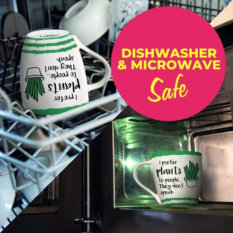 Love Mug®: I Prefer Plants to People... They don't speak Mug, Coaster and Spoon Gift Set