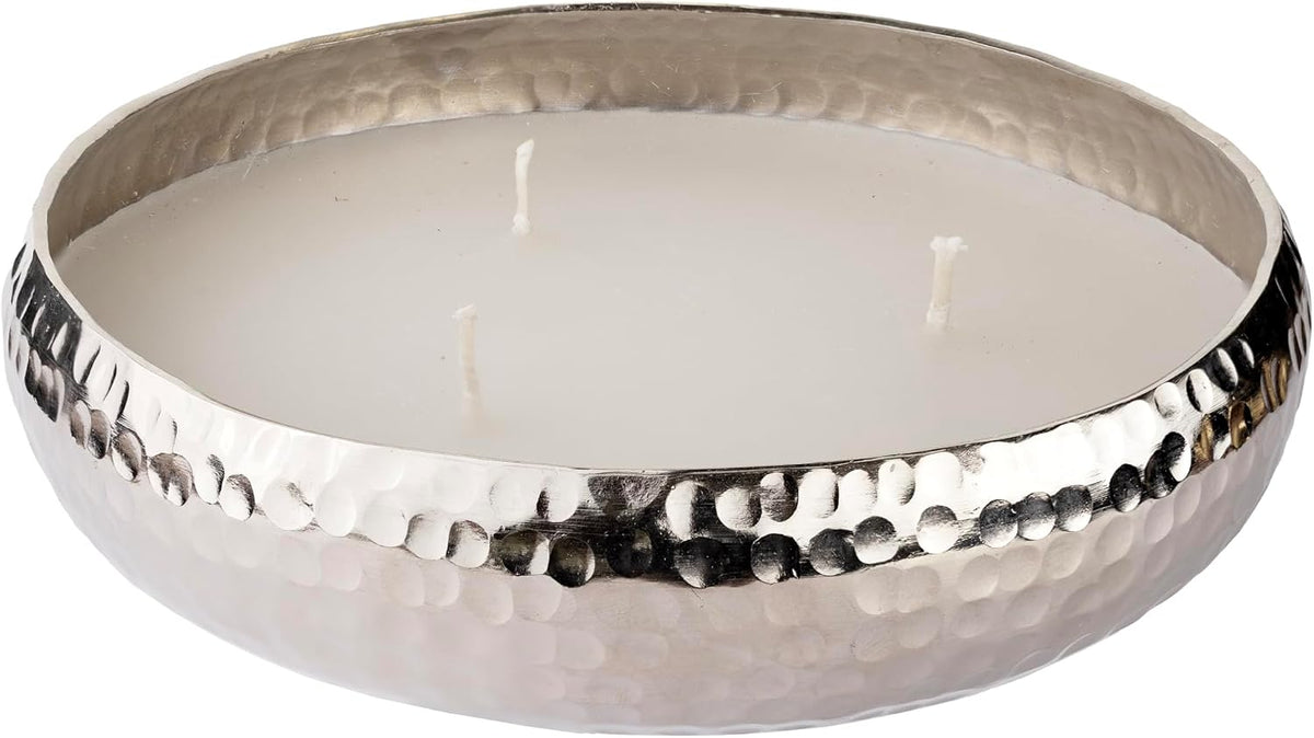 Apple & Cinnamon Luxury Scented Christmas Candle in Hammered Bowl