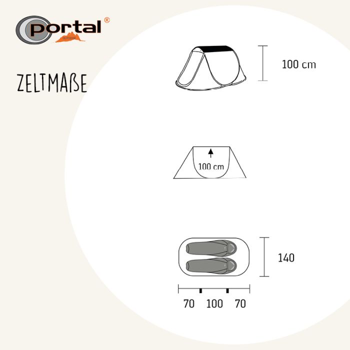 Portal Outdoor - Trance 2 Person Pop Up Tent