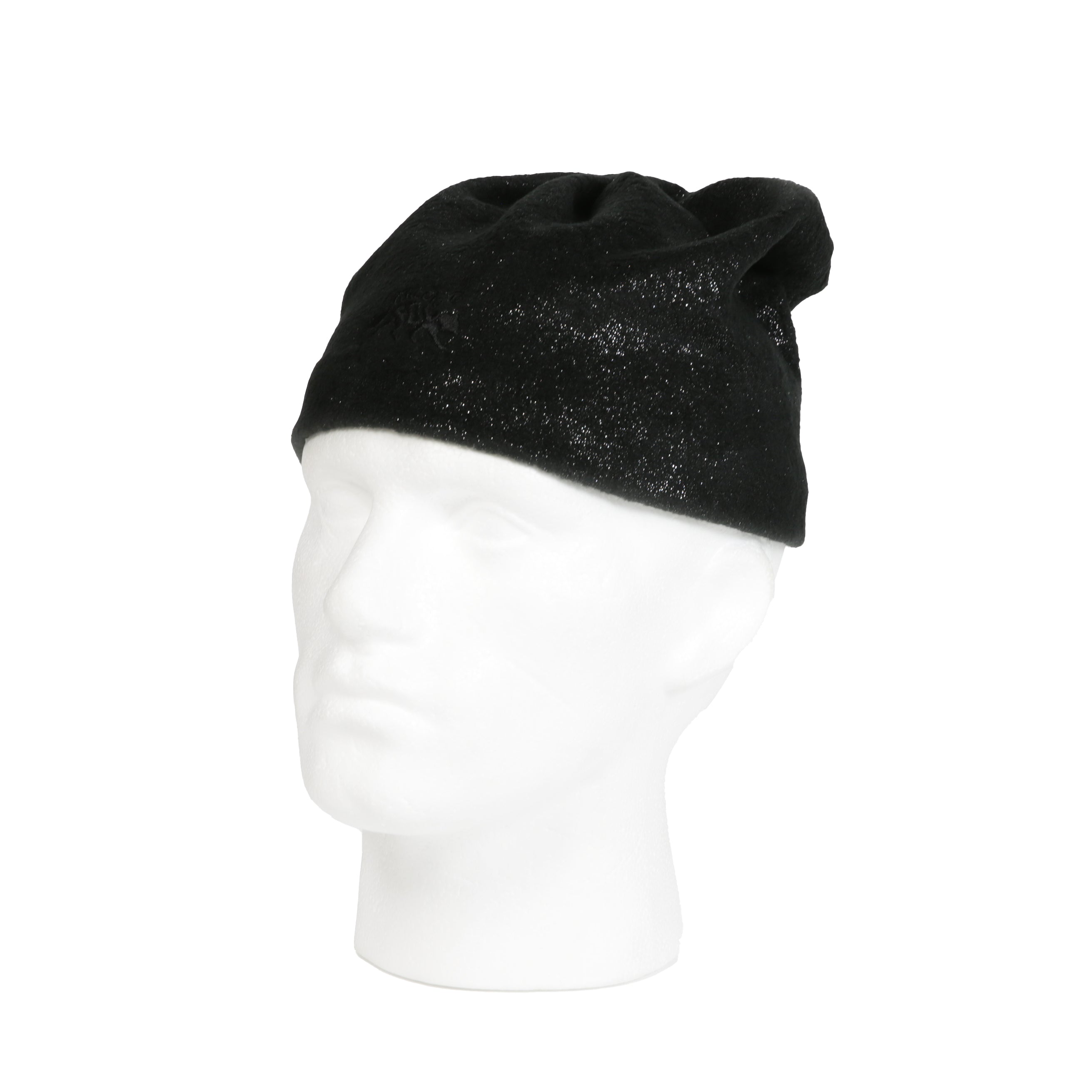 Arctic Fox Fleece Beanie Hat with Bobbles - Sparkly Black